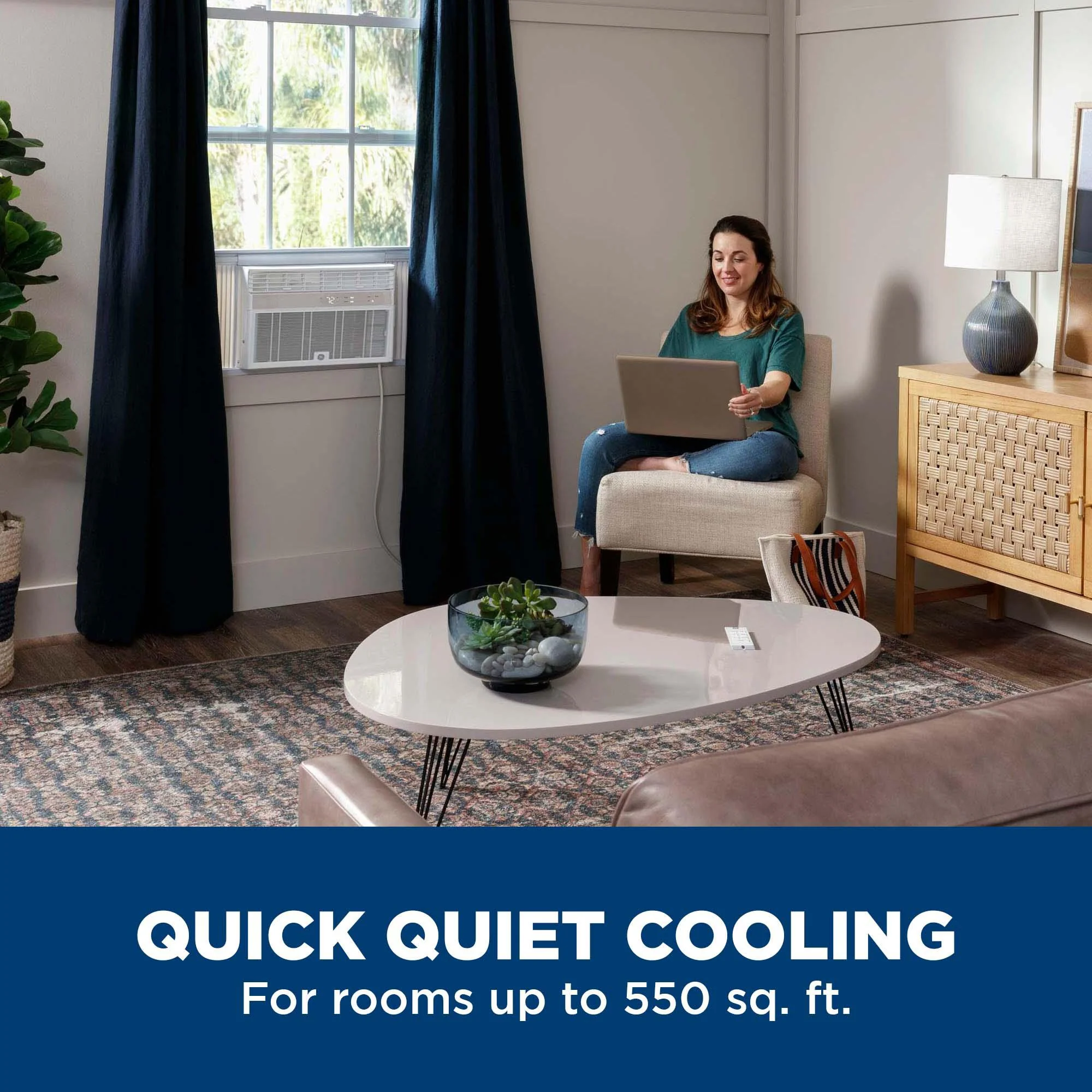 AWCS12WWF GE® 12,000 BTU Smart Electronic Window Air Conditioner for Large Rooms up to 550 sq. ft. - Image 3