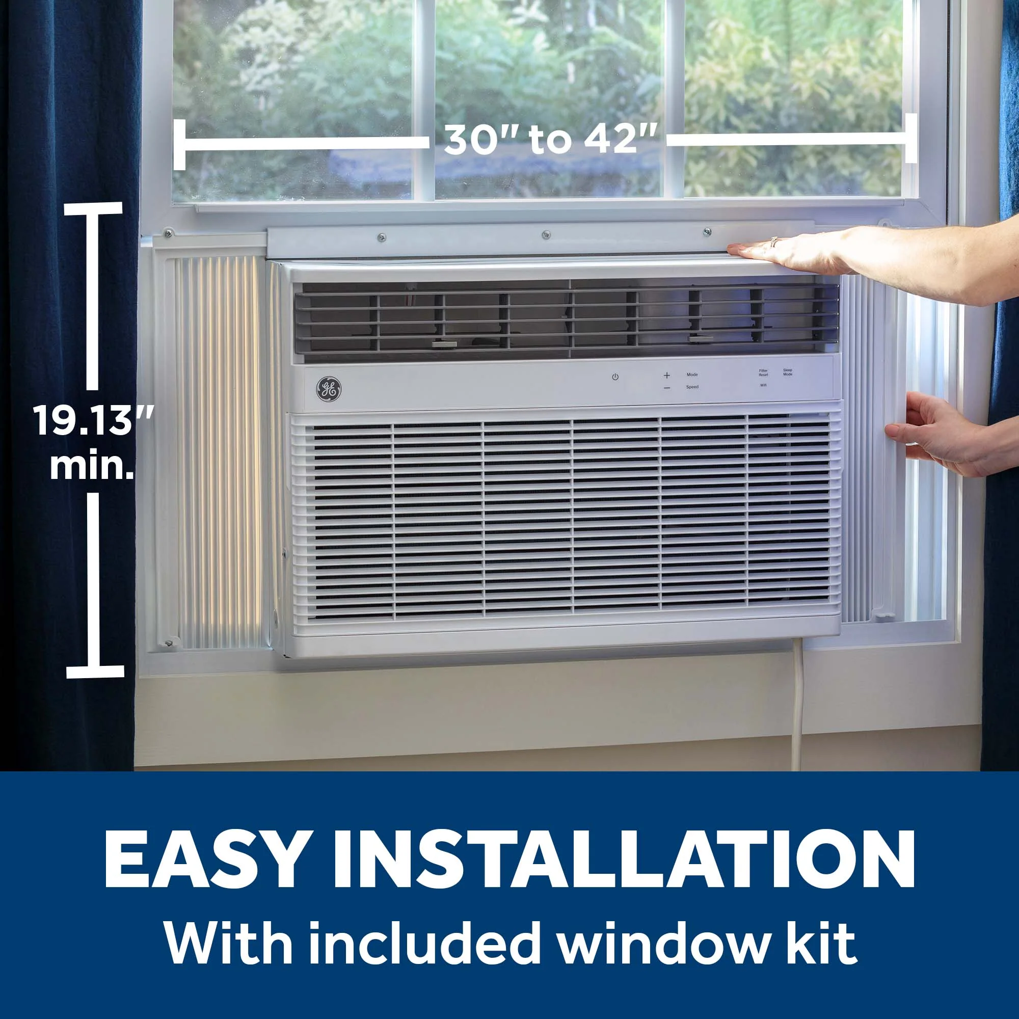 AWGH24WWF GE® 24,000 BTU Smart Heat/Cool Electronic Window Air Conditioner for Extra-Large Rooms up to 1,500 sq. ft. - Image 5