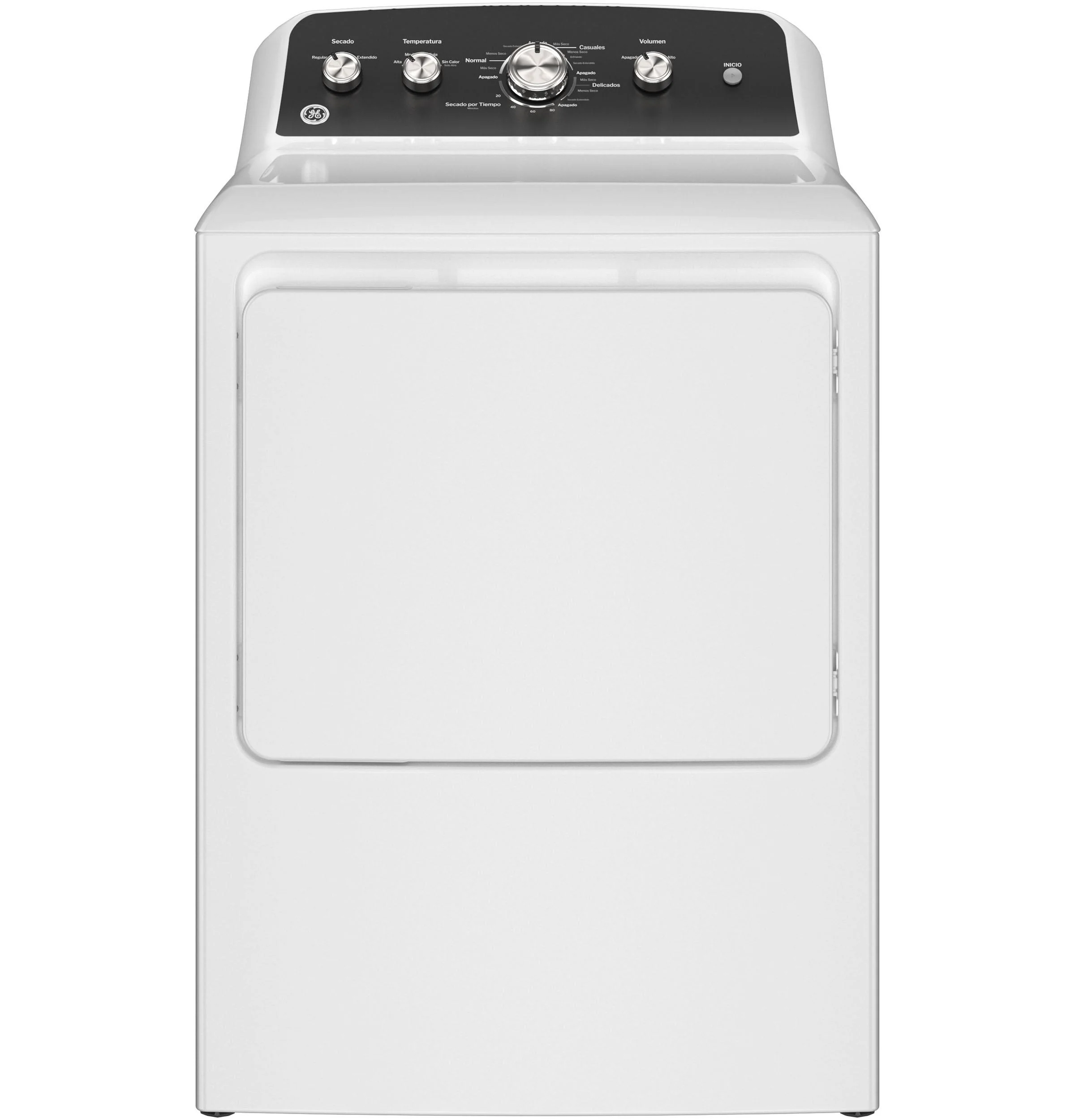 ETD48GASWWB GE® 7.2 cu. ft. Capacity Gas Dryer with Spanish Panel and Up To 120 ft. Venting