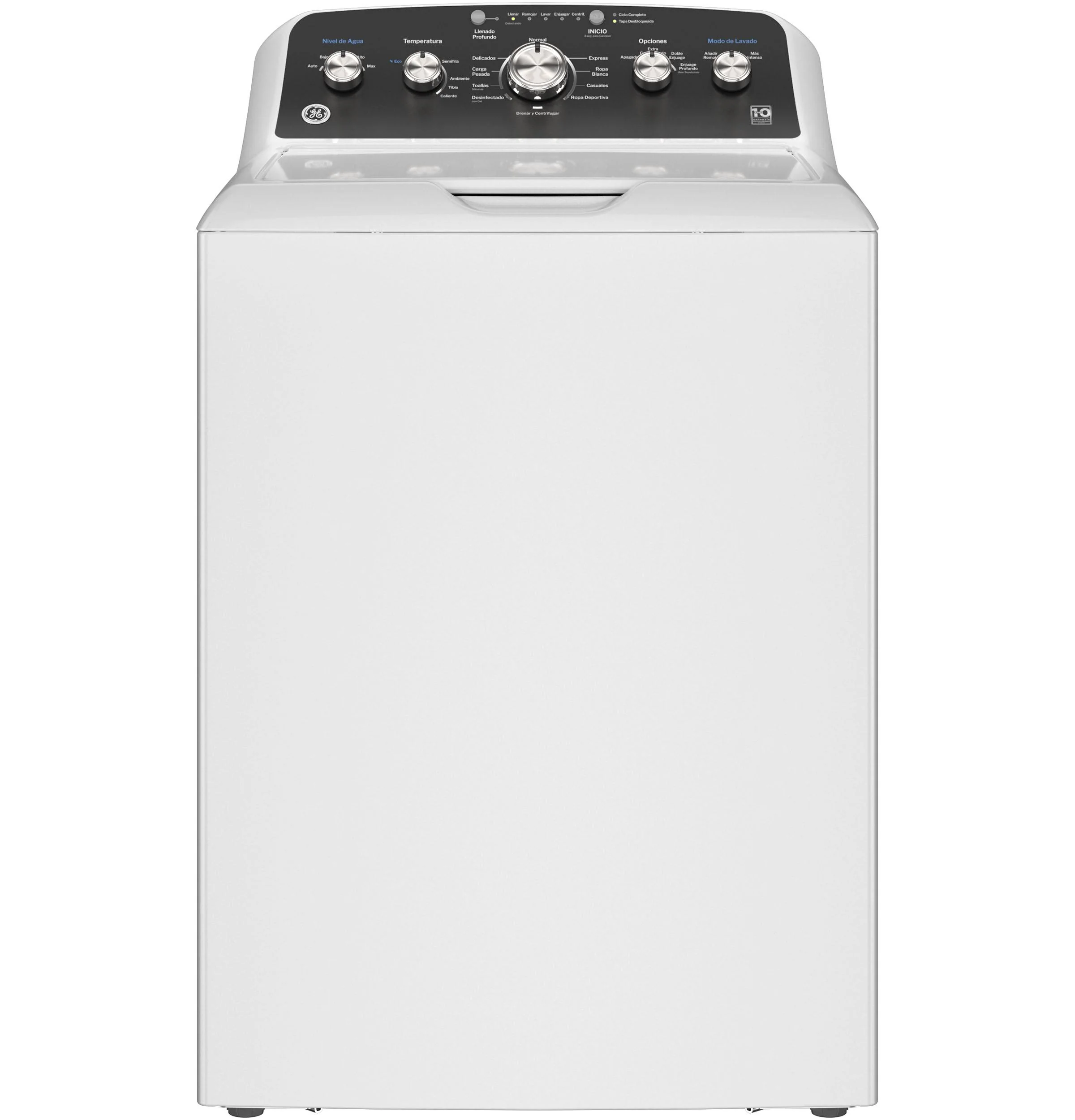 ETW485ASWWB GE® 4.5 cu. ft. Capacity Washer with Spanish Panel and Wash Modes Soak and Power