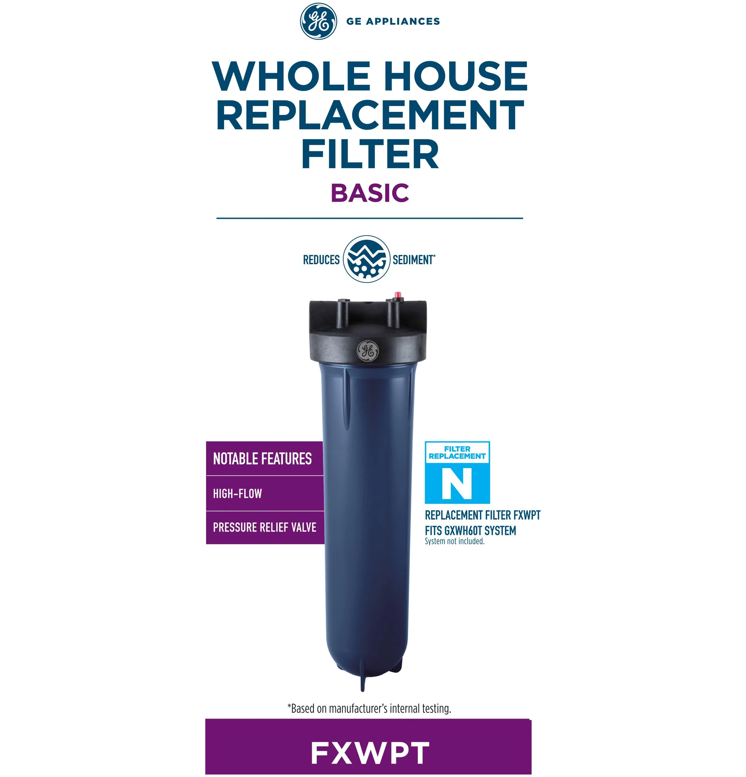 FXWPT GE WHOLE HOUSE HIGH FLOW BASIC REPLACEMENT WATER FILTER - Image 2