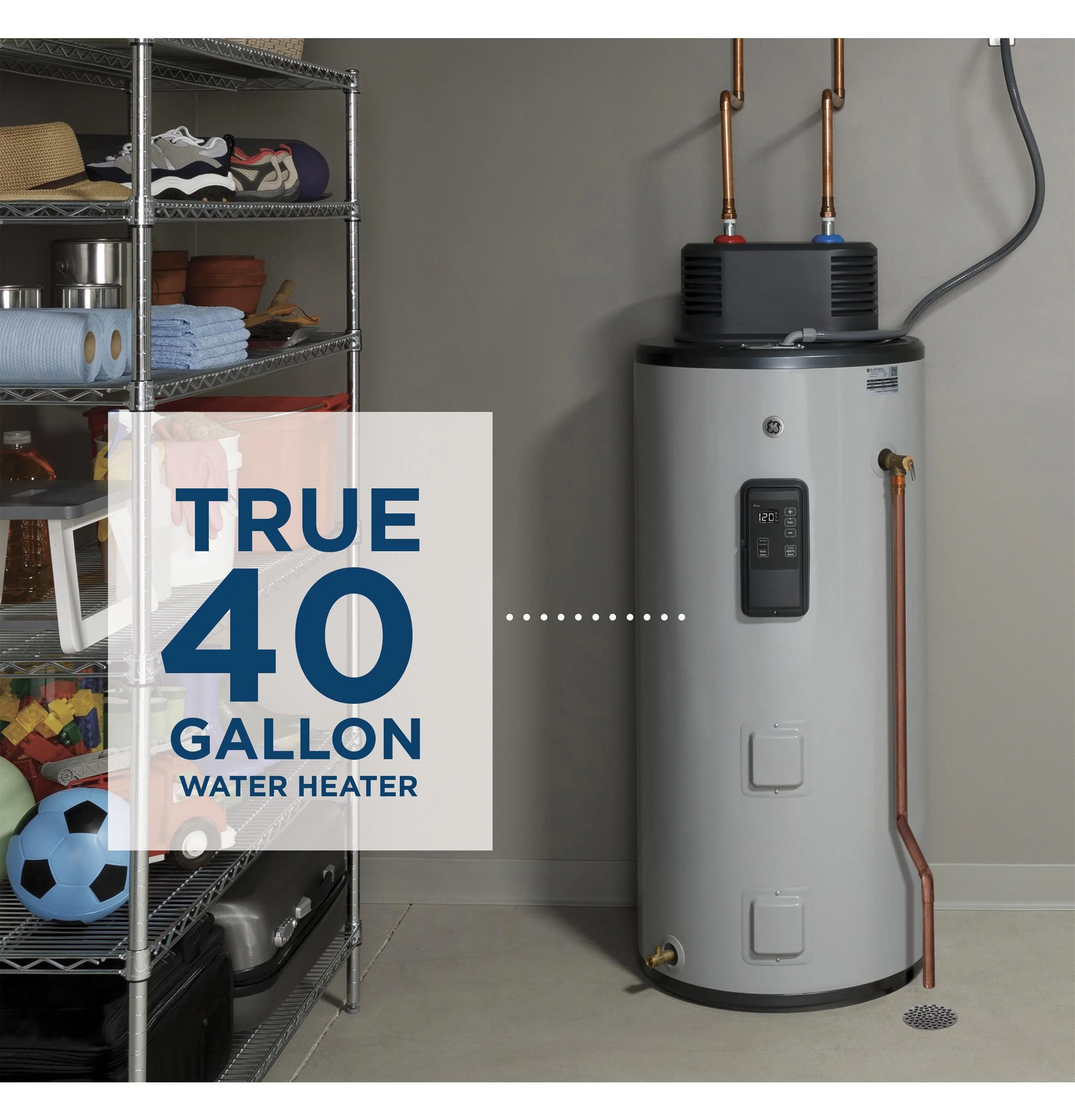 GE40S10BMM GE® Smart 40 Gallon Electric Water Heater with Flexible Capacity - Image 3