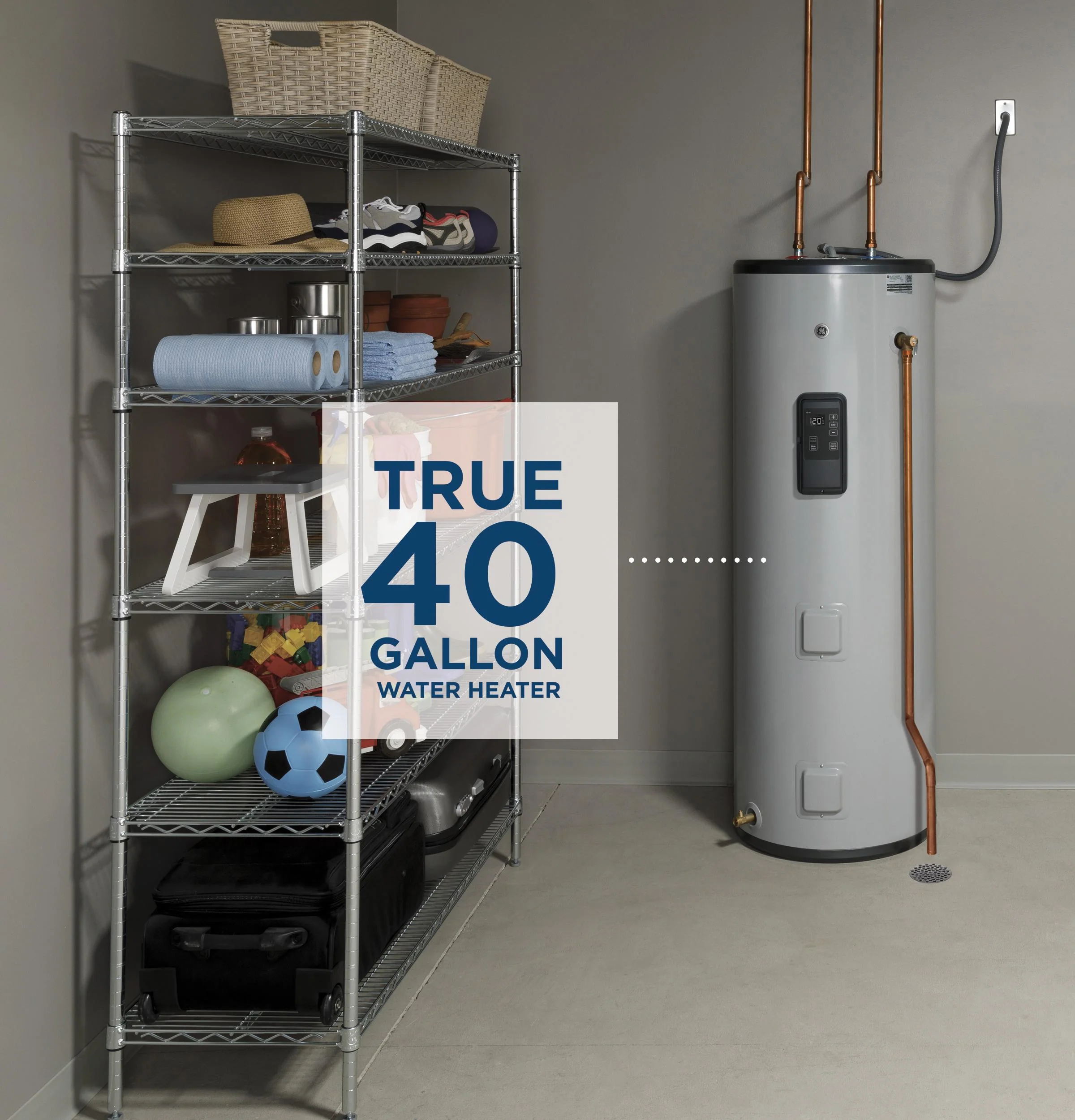 GE40T12BLM GE® Smart 40 Gallon Tall Electric Water Heater - Image 3
