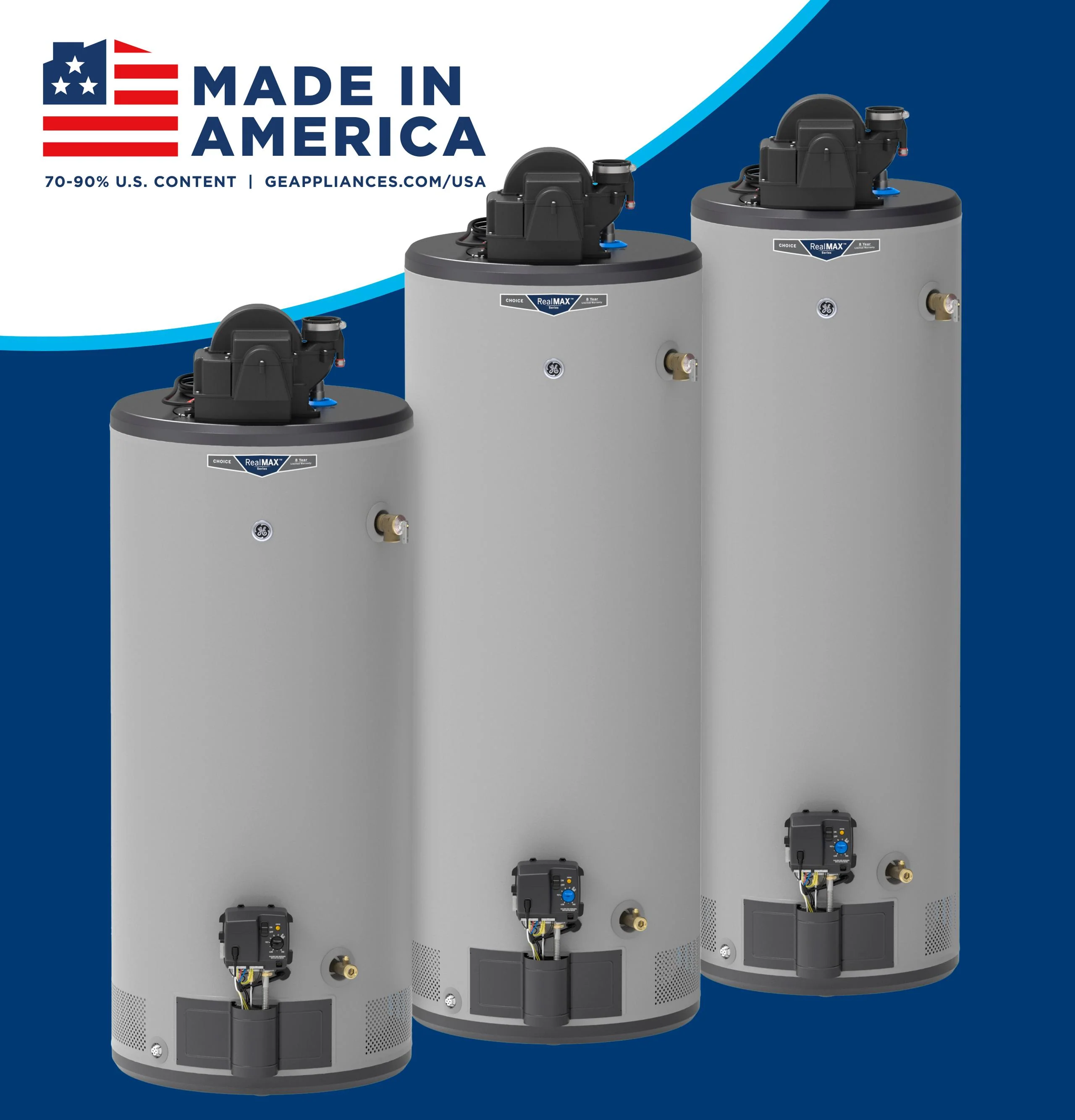 GG40S08AYV GE RealMAX Choice 40-Gallon Short Natural Gas Power Vent Water Heater - Image 10
