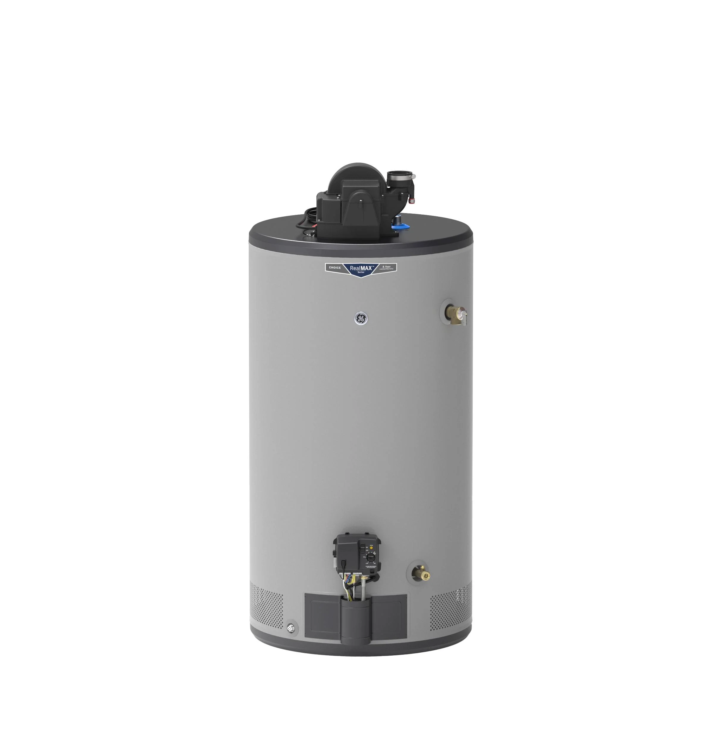 GG50S08AYV GE RealMAX Choice 50-Gallon Short Natural Gas Power Vent Water Heater