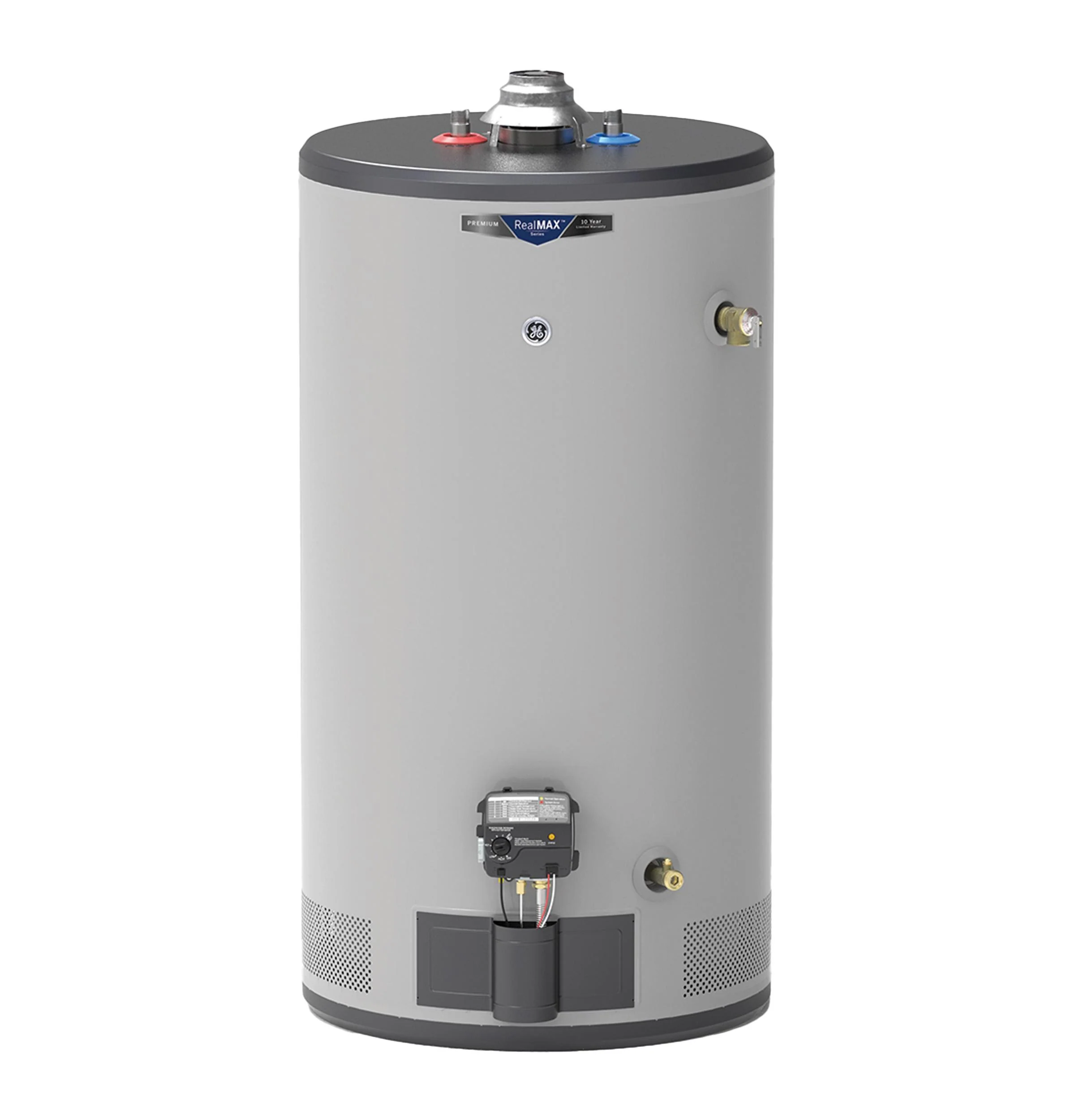 GG50S10BXR GE RealMAX Premium 50-Gallon Short Natural Gas Atmospheric Water Heater