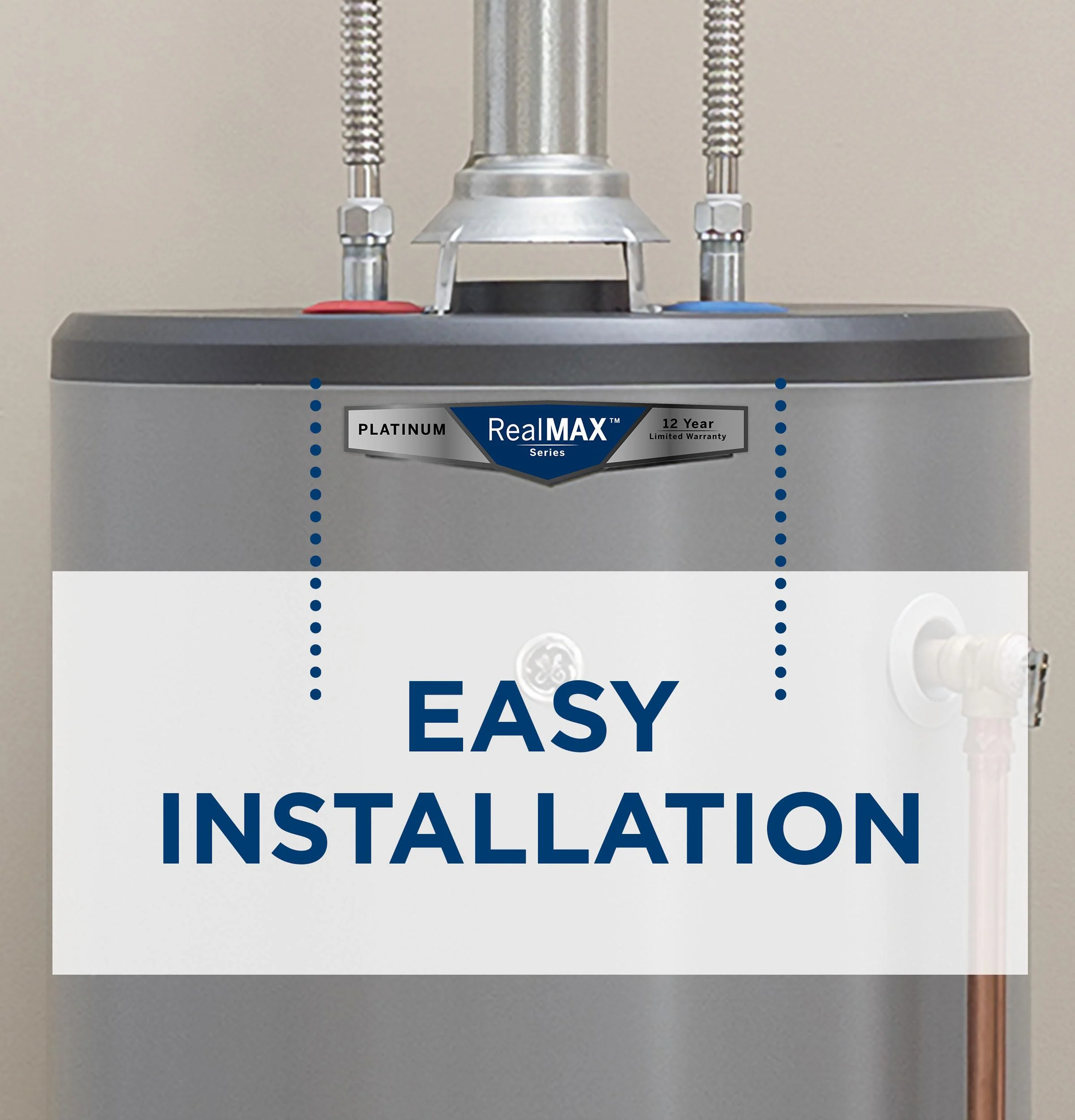 GG50S10BXR GE RealMAX Premium 50-Gallon Short Natural Gas Atmospheric Water Heater - Image 6