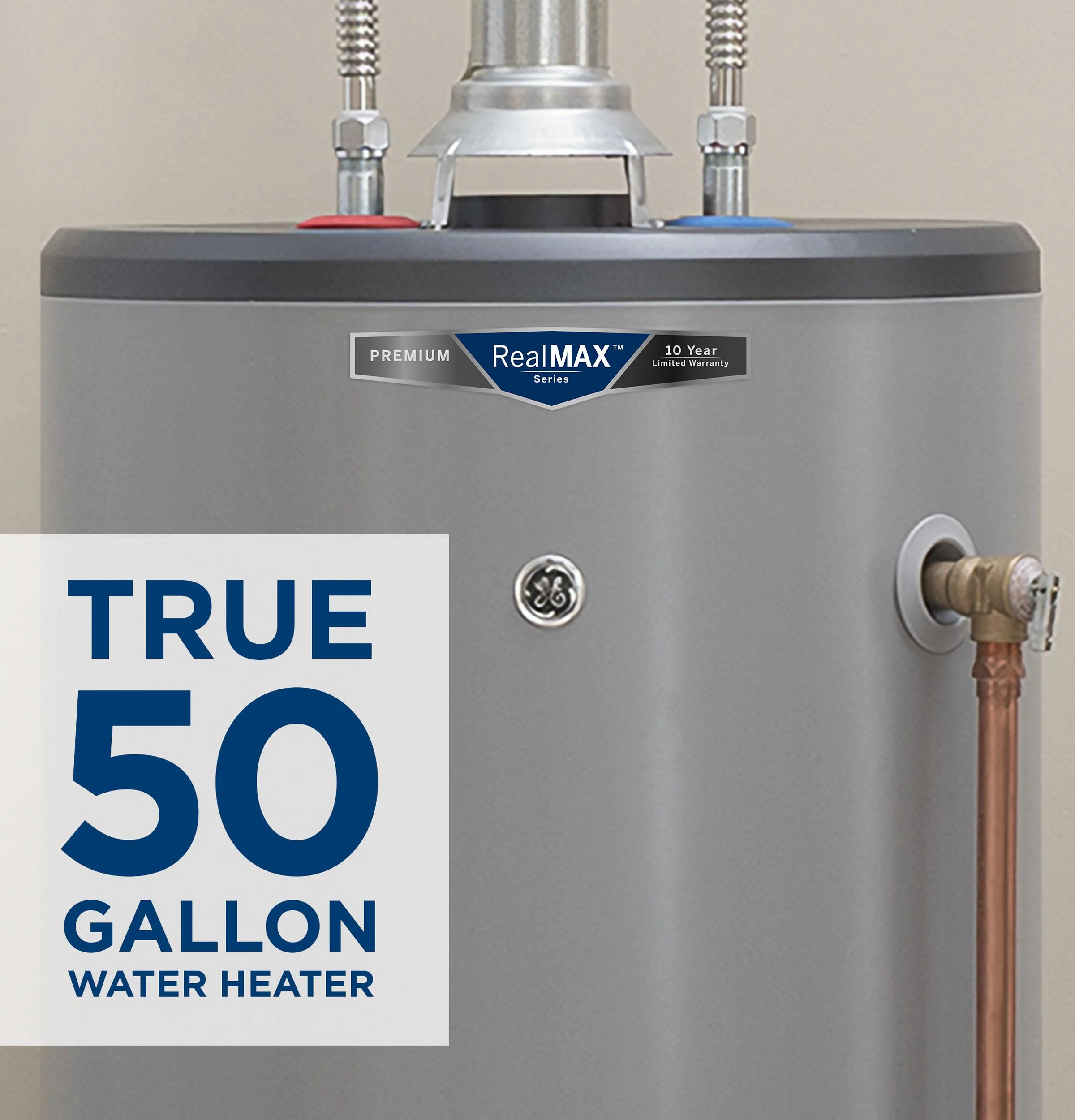 GG50S10BXR GE RealMAX Premium 50-Gallon Short Natural Gas Atmospheric Water Heater - Image 9