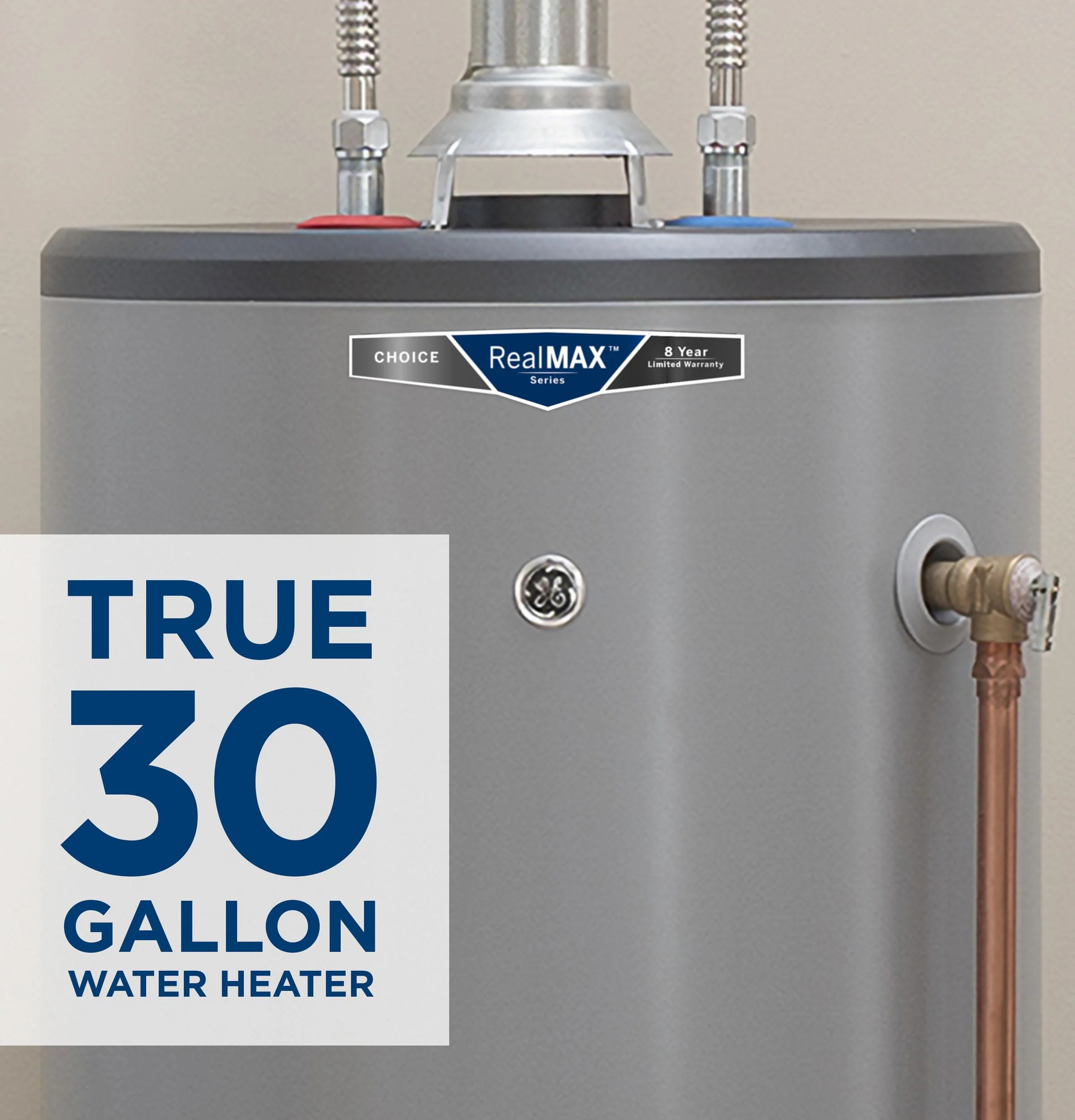 GP30T08BXR GE RealMAX Choice 30-Gallon Tall Liquid Propane Atmospheric Water Heater - Image 9