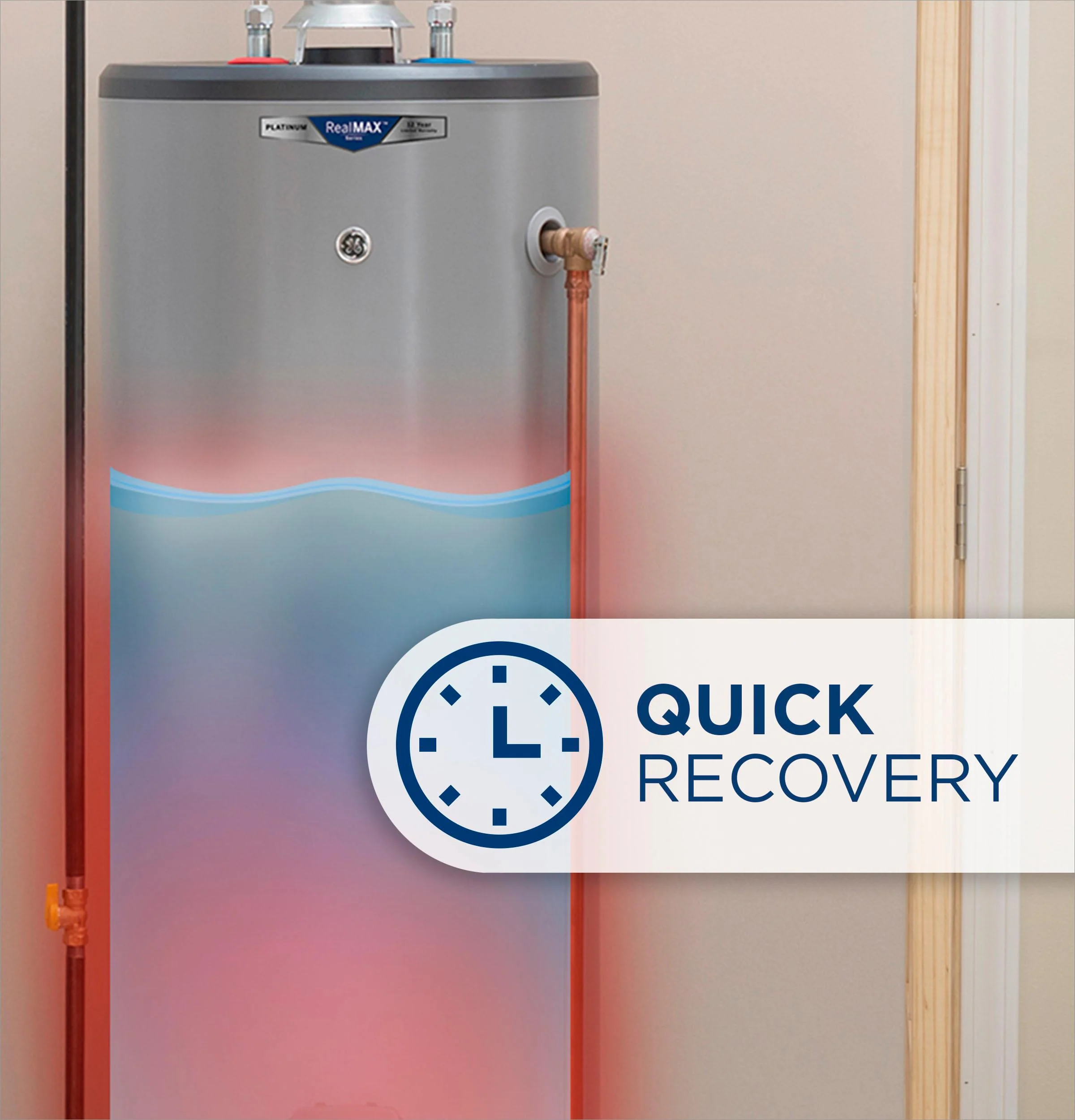 GP40T10BXR GE RealMAX Premium 40-Gallon Tall Liquid Propane Atmospheric Water Heater - Image 8