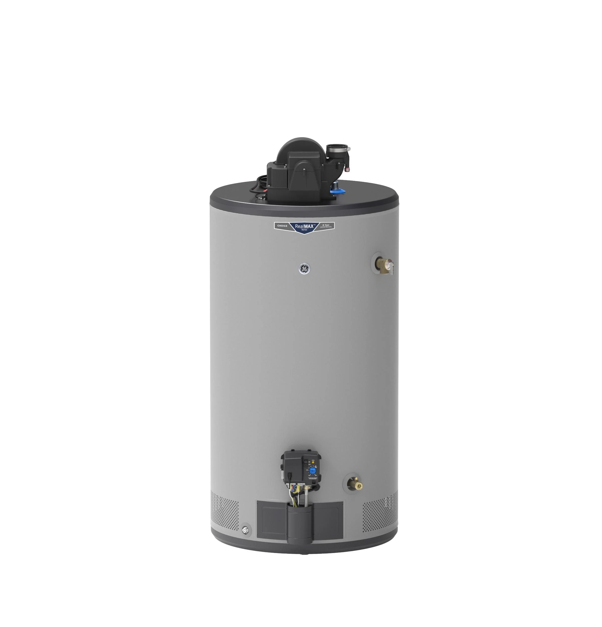 GP50S08AYV GE RealMAX Choice 50-Gallon Short Liquid Propane Power Vent Water Heater