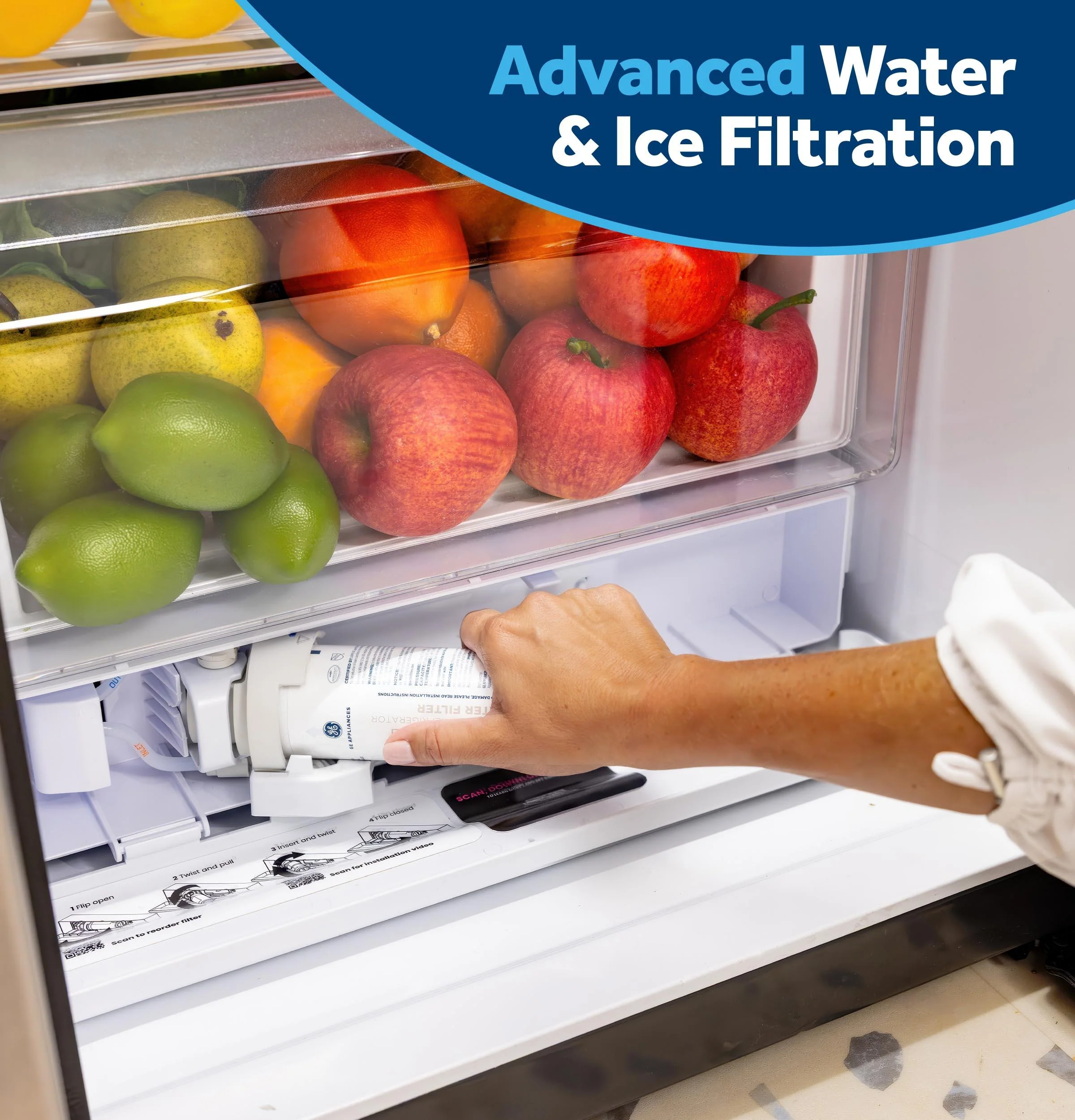 GSS28PYYFS GE® 27.7 Cu. Ft. Side-By-Side Refrigerator with LED Light Walls and Extra Tall Dispenser - Image 25