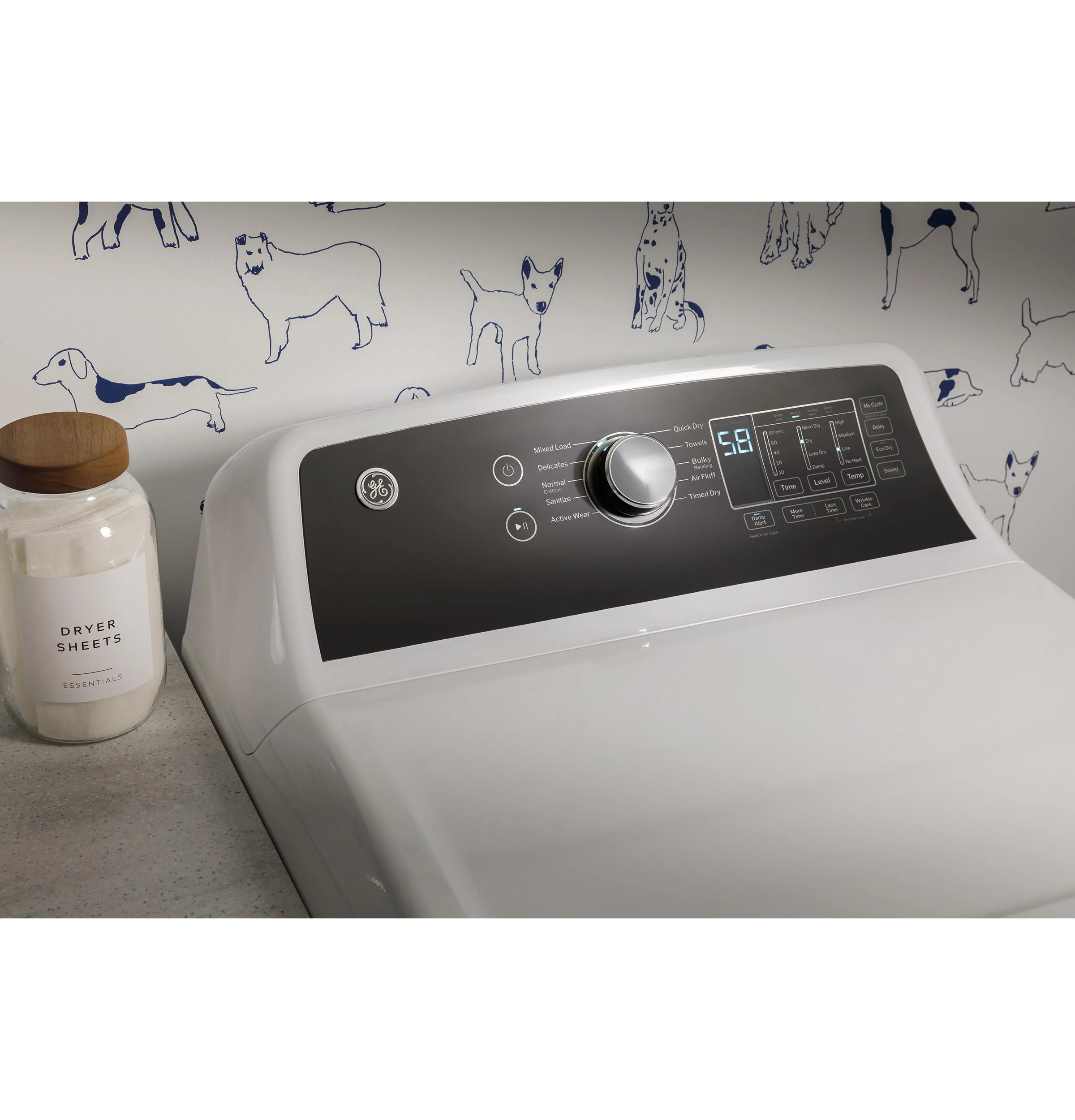 GTD58EBSVWS GE® 7.4 cu. ft. Capacity Electric Dryer with Up To 120 ft. Venting and Sensor Dry - Image 16