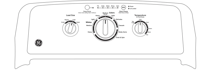 GTW220ACWWW GE® 4.0 cu. ft. Capacity Washer with Stainless Steel Basket and Water Level Control - Image 12