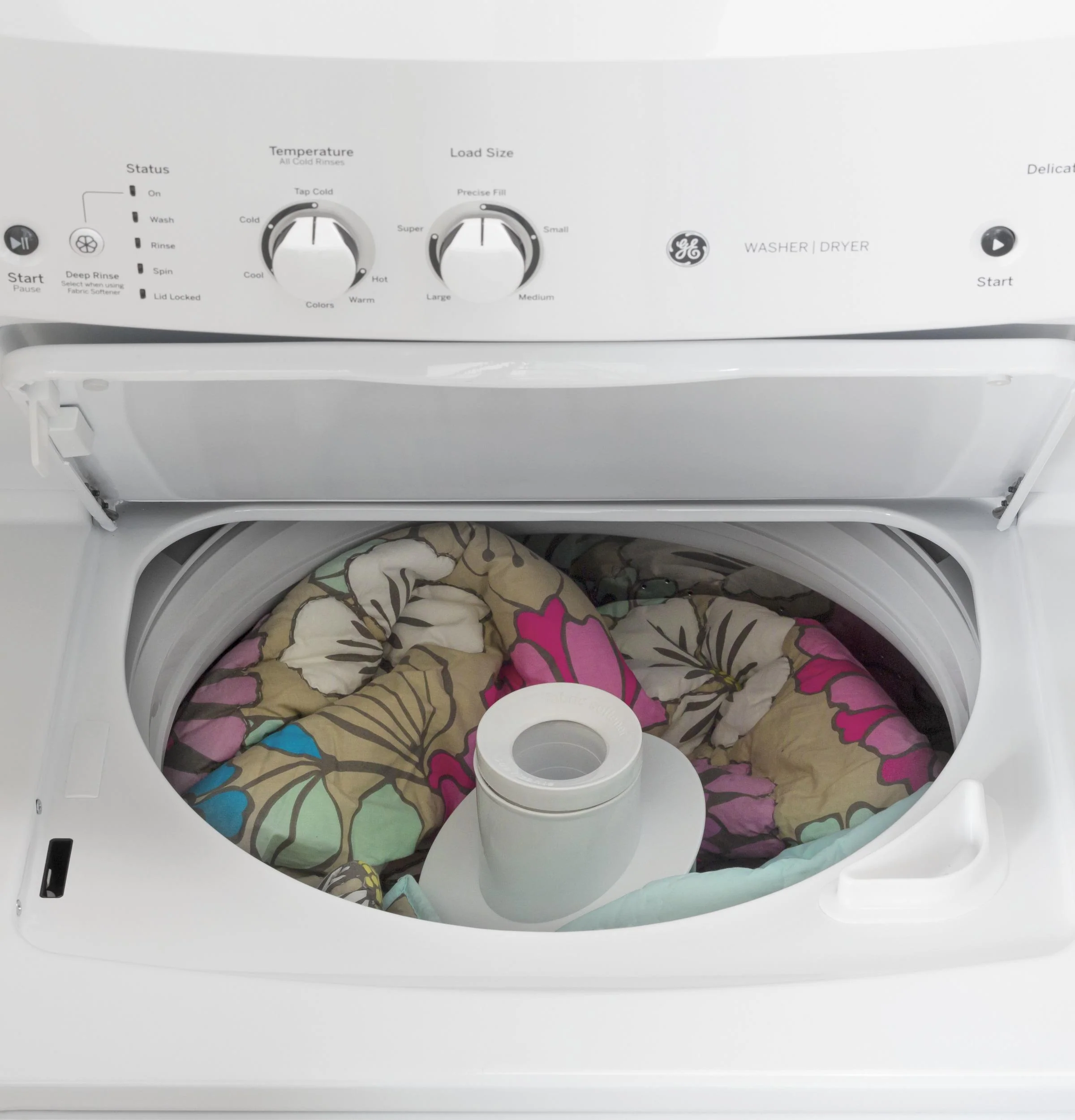 GUD27GSSMWW GE Unitized Spacemaker® 3.8 cu. ft. Capacity Washer with Stainless Steel Basket and 5.9 cu. ft. Capacity Gas Dryer - Image 14