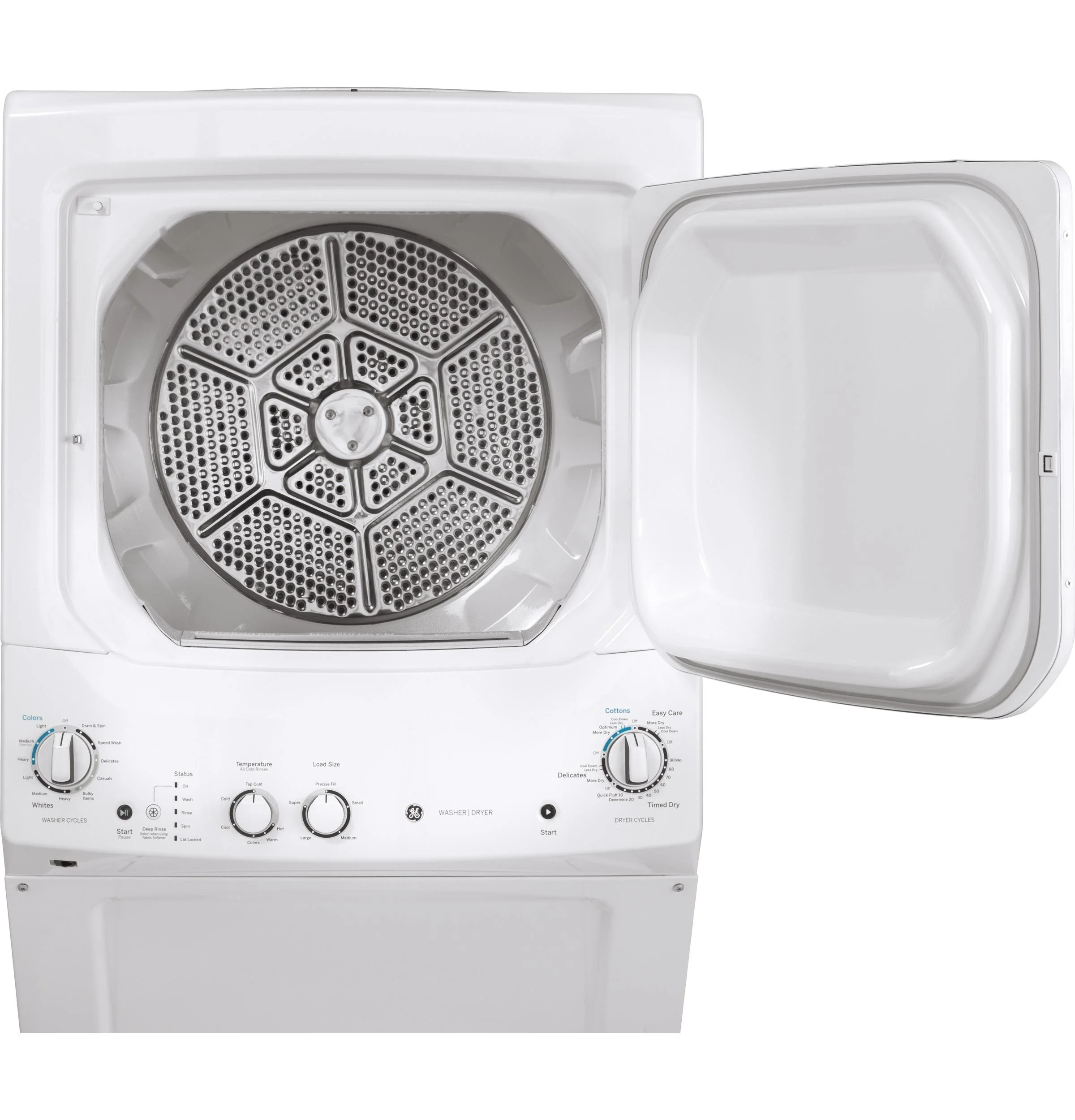 GUD27GSSMWW GE Unitized Spacemaker® 3.8 cu. ft. Capacity Washer with Stainless Steel Basket and 5.9 cu. ft. Capacity Gas Dryer - Image 4