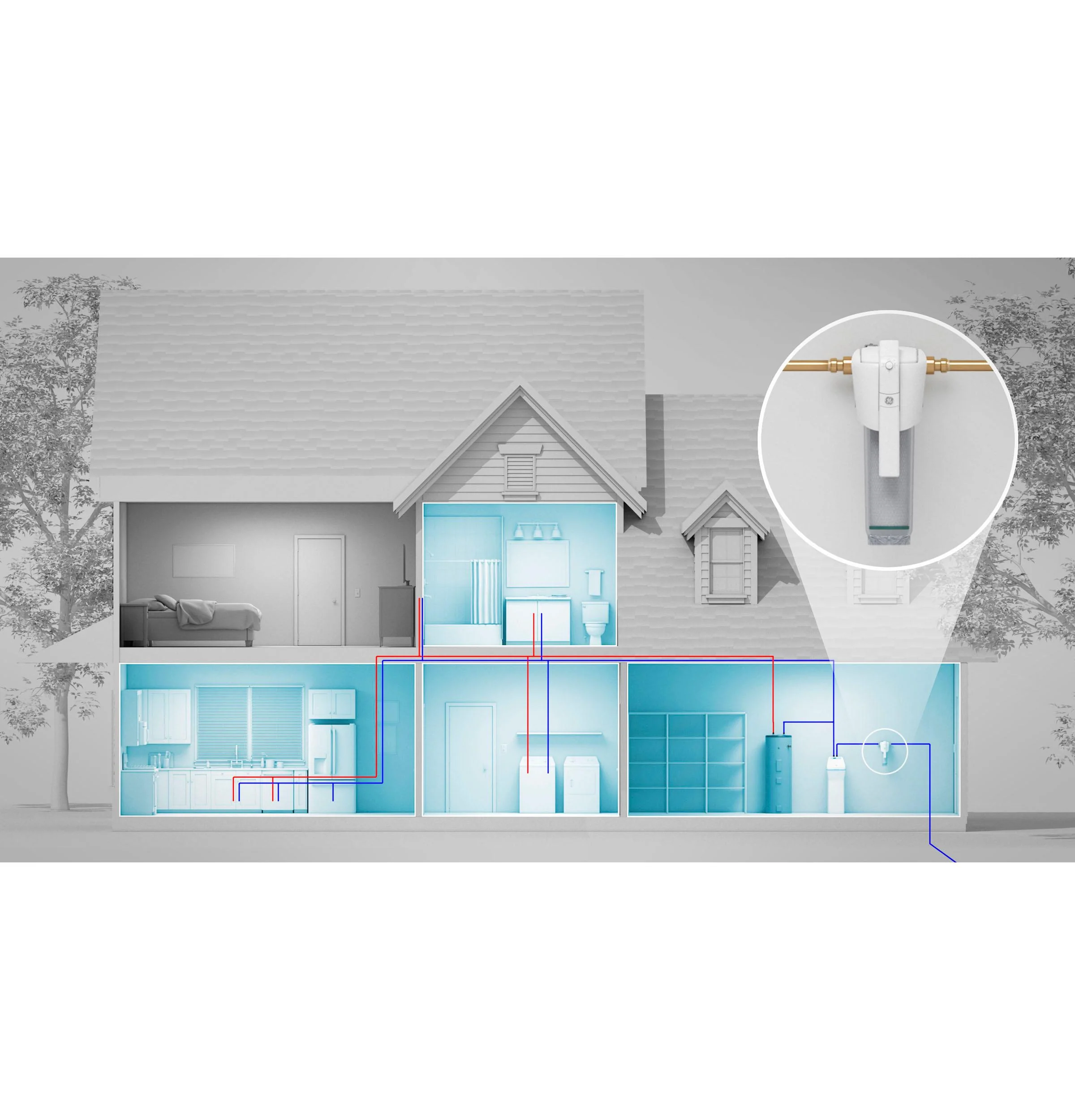 GXWH70M GE® Smart Whole House Leak Detection & Water Filtration System - Image 4