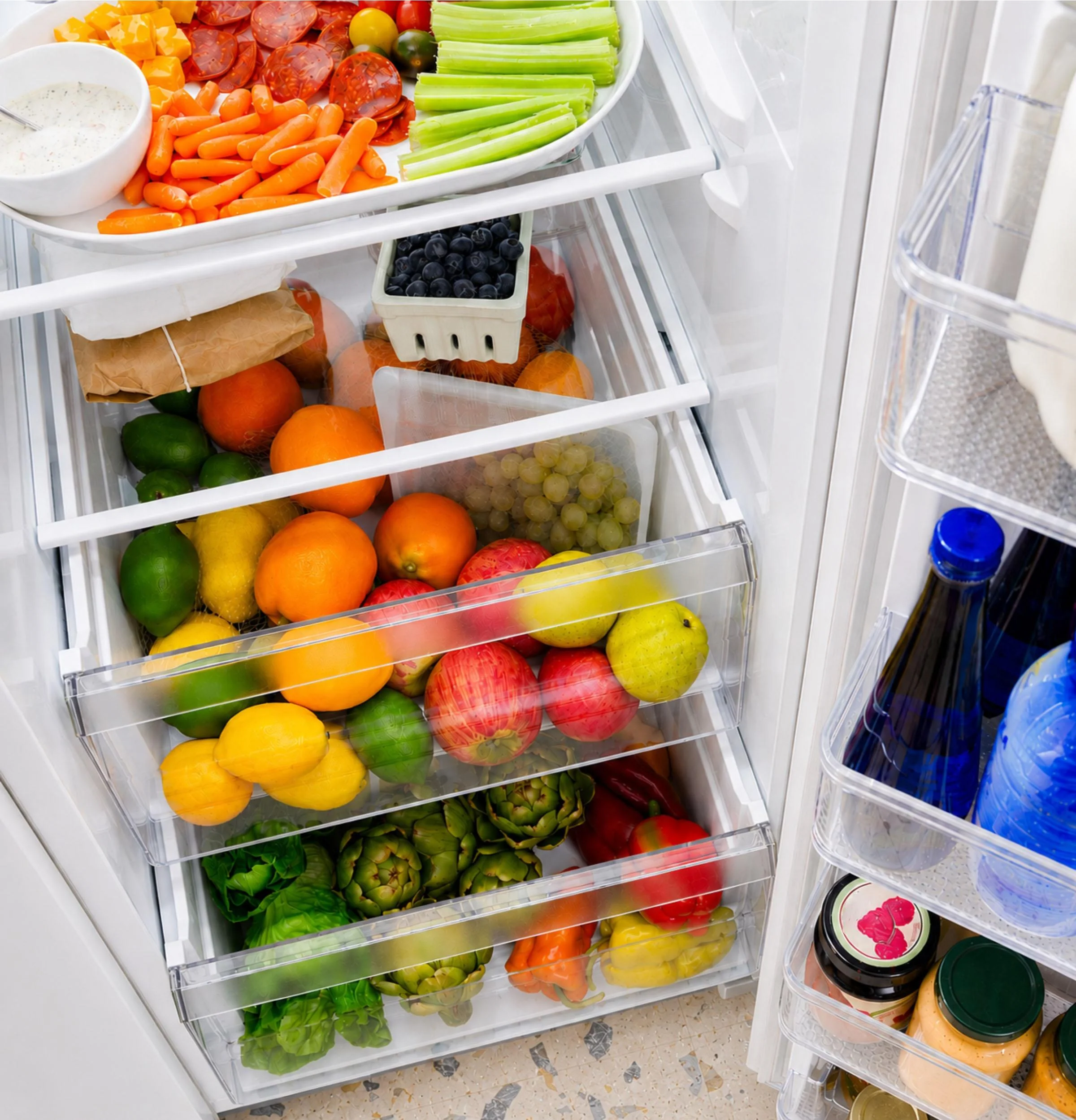 GZE24NGYWW GE® ENERGY STAR® 23.6 Cu. Ft. Counter-Depth Side-By-Side Refrigerator with Extra Tall Dispenser and In-Door Icemaker - Image 17