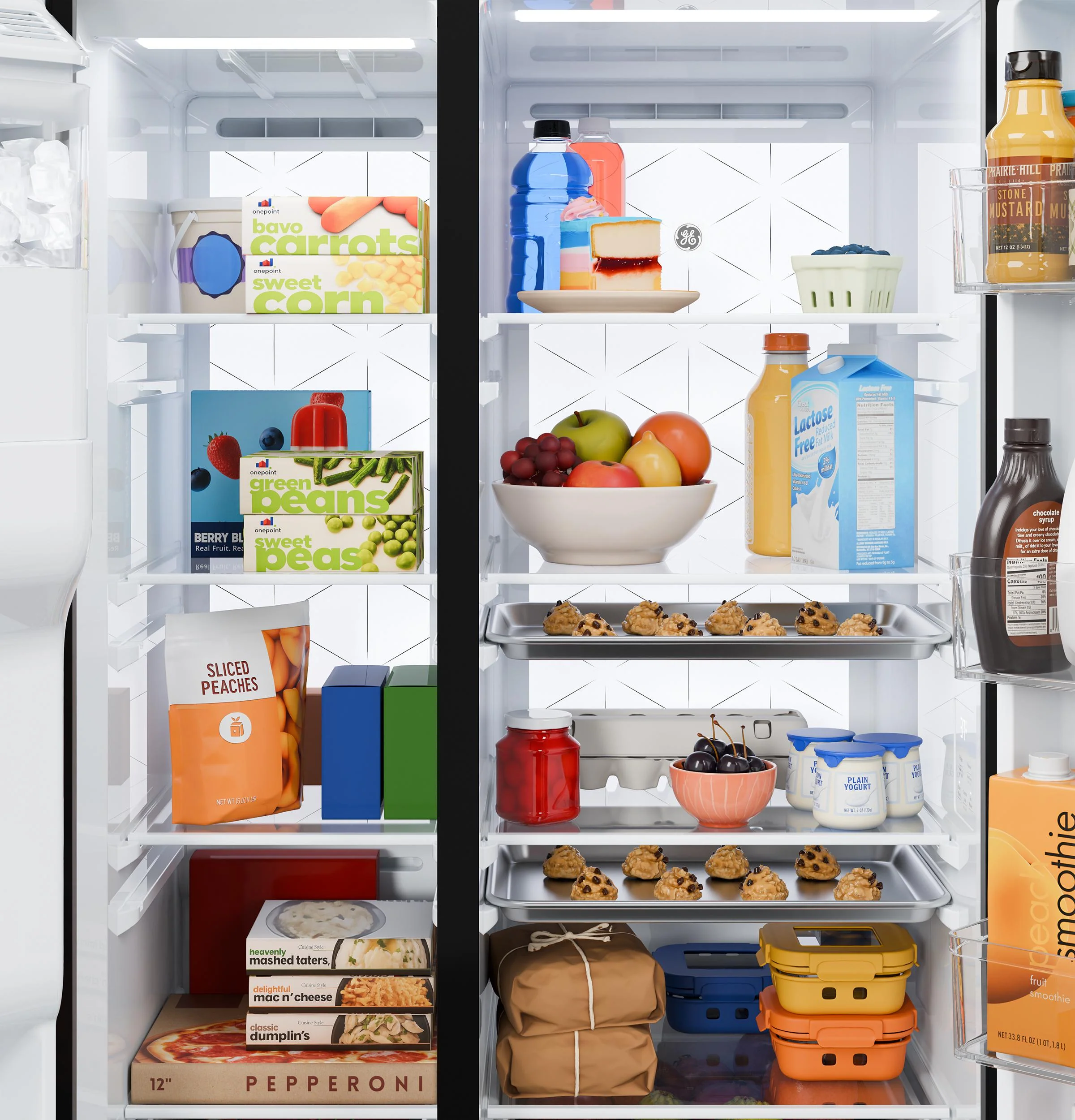 GZS24PYYFS GE® 23.5 Cu. Ft. Counter-Depth Side-By-Side Refrigerator with LED Light Walls and Extra Tall Dispenser - Image 7