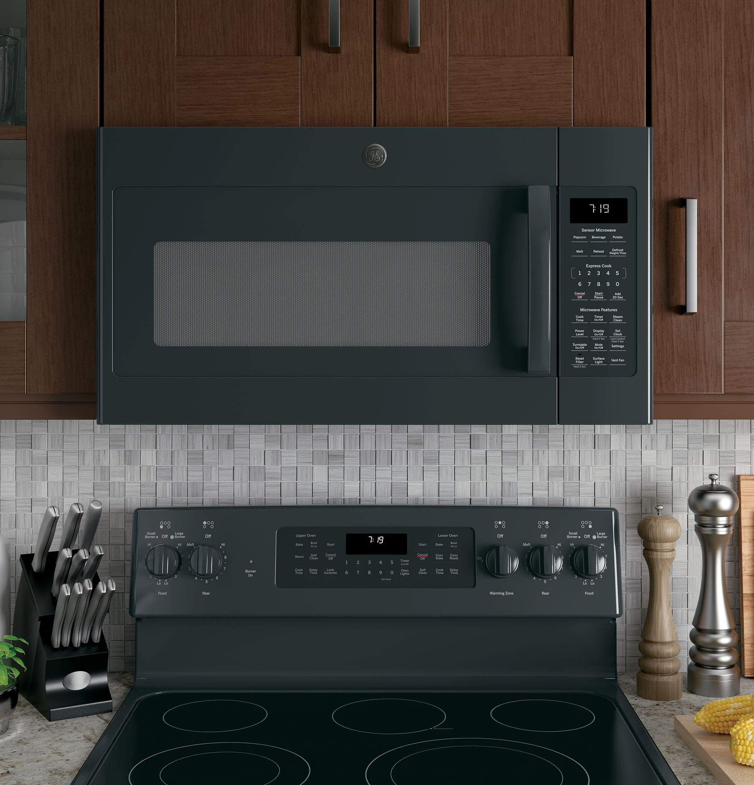 JNM7196DKBB GE® 1.9 Cu. Ft. Over-the-Range Sensor Microwave Oven with Recirculating Venting - Image 7