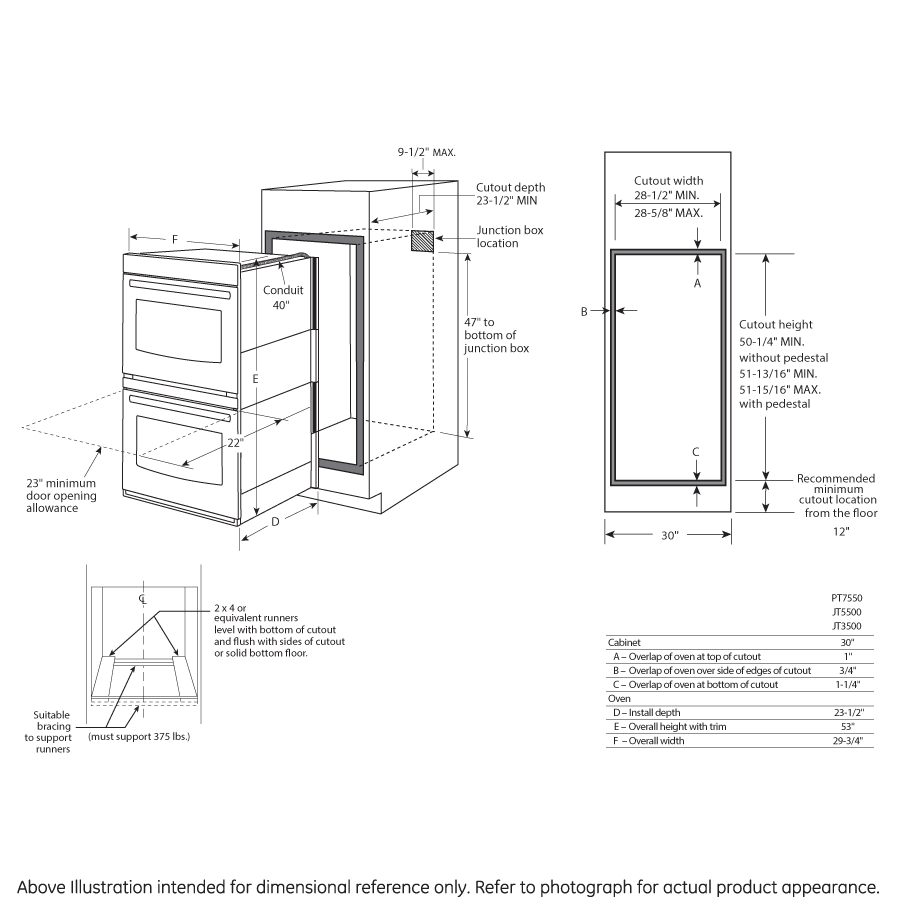JT5500EJES GE® 30" Built-In Double Wall Oven with Convection - Image 8