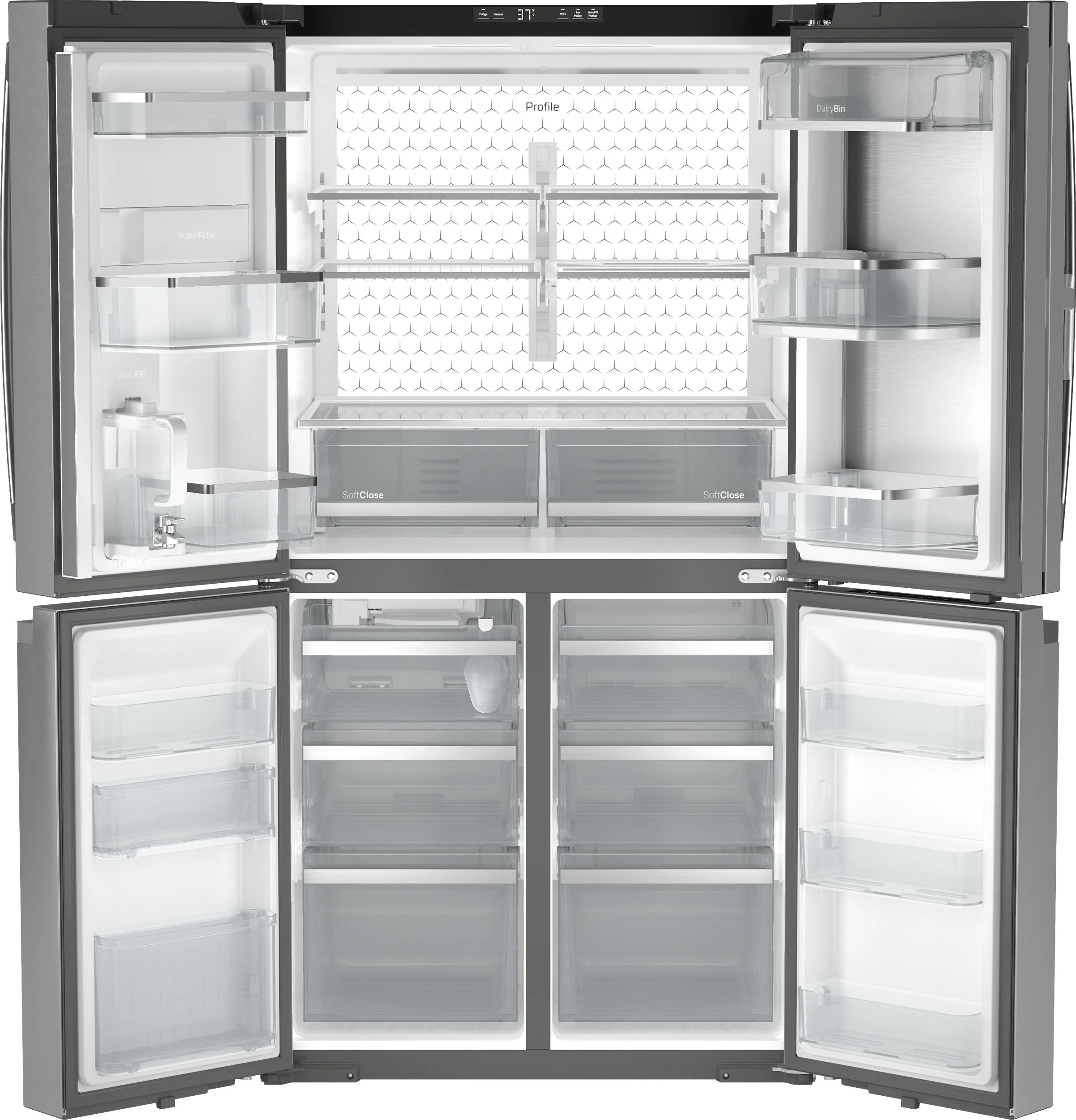 PAD28BYTFS GE Profile™ ENERGY STAR® 28.4 Cu. Ft. Quad-Door Refrigerator with Dual-Dispense AutoFill Pitcher and Door in Door - Image 2