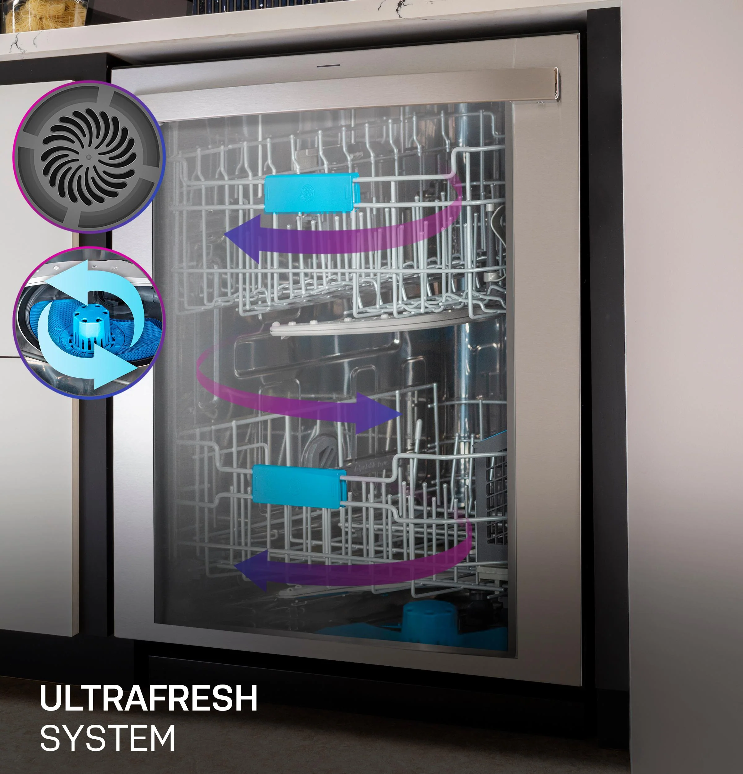 PDP795SYVFS GE Profile™ ENERGY STAR Smart UltraFresh System Dishwasher with Microban™ Antimicrobial Technology with Deep Clean Washing 3rd Rack, 39 dBA - Image 30