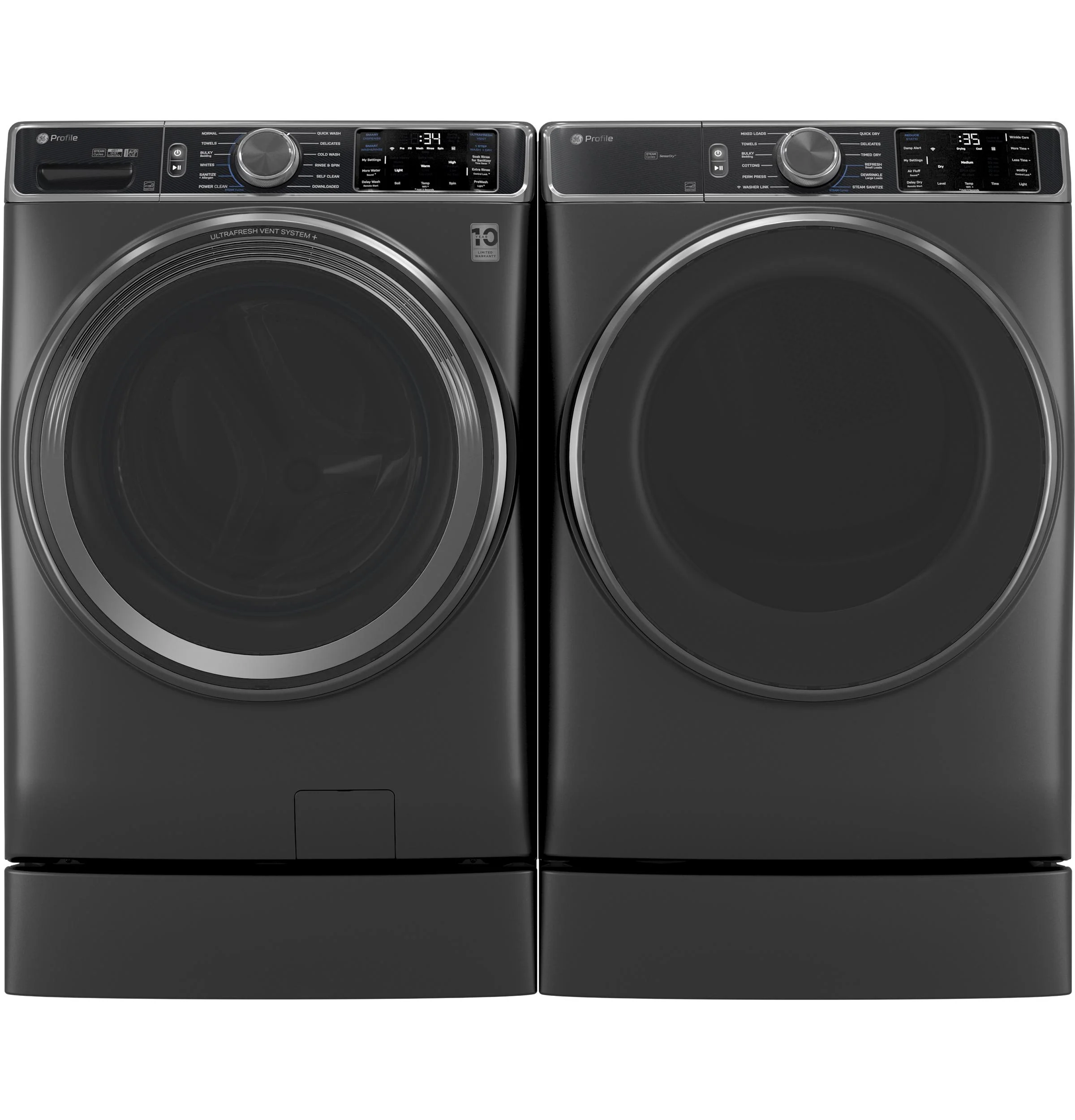 PFD95ESPWDS GE Profile™ ENERGY STAR® 7.8 cu. ft. Capacity Smart Front Load Electric Dryer with Steam and Sanitize Cycle - Image 9