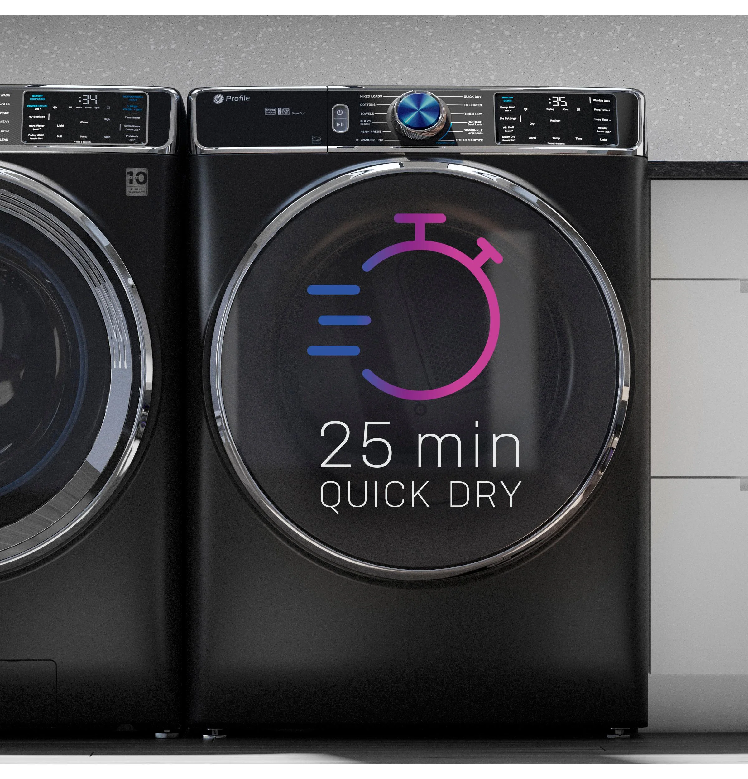 PFD95GSPWDS GE Profile™ ENERGY STAR® 7.8 cu. ft. Capacity Smart Front Load Gas Dryer with Steam and Sanitize Cycle - Image 16