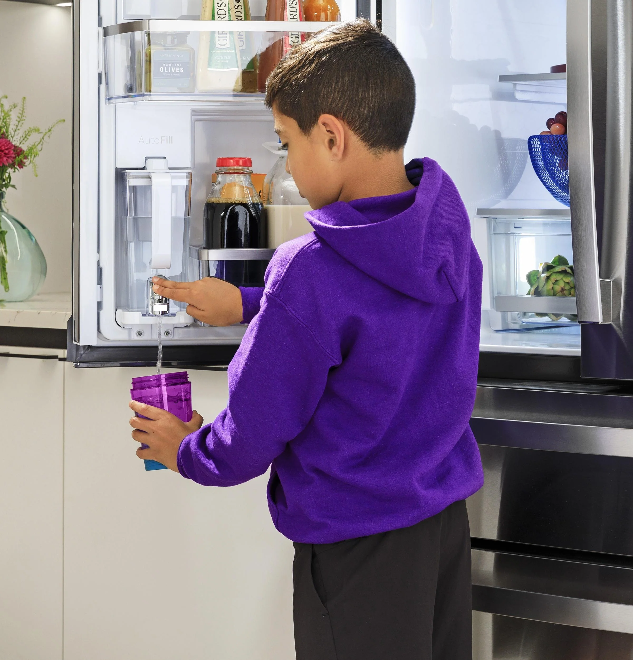 PHD23BYWFS GE Profile™ ENERGY STAR® 22.9 Cu. Ft. Counter-Depth Quad-Door Refrigerator with Dual-Dispense AutoFill Pitcher and Door in Door - Image 14