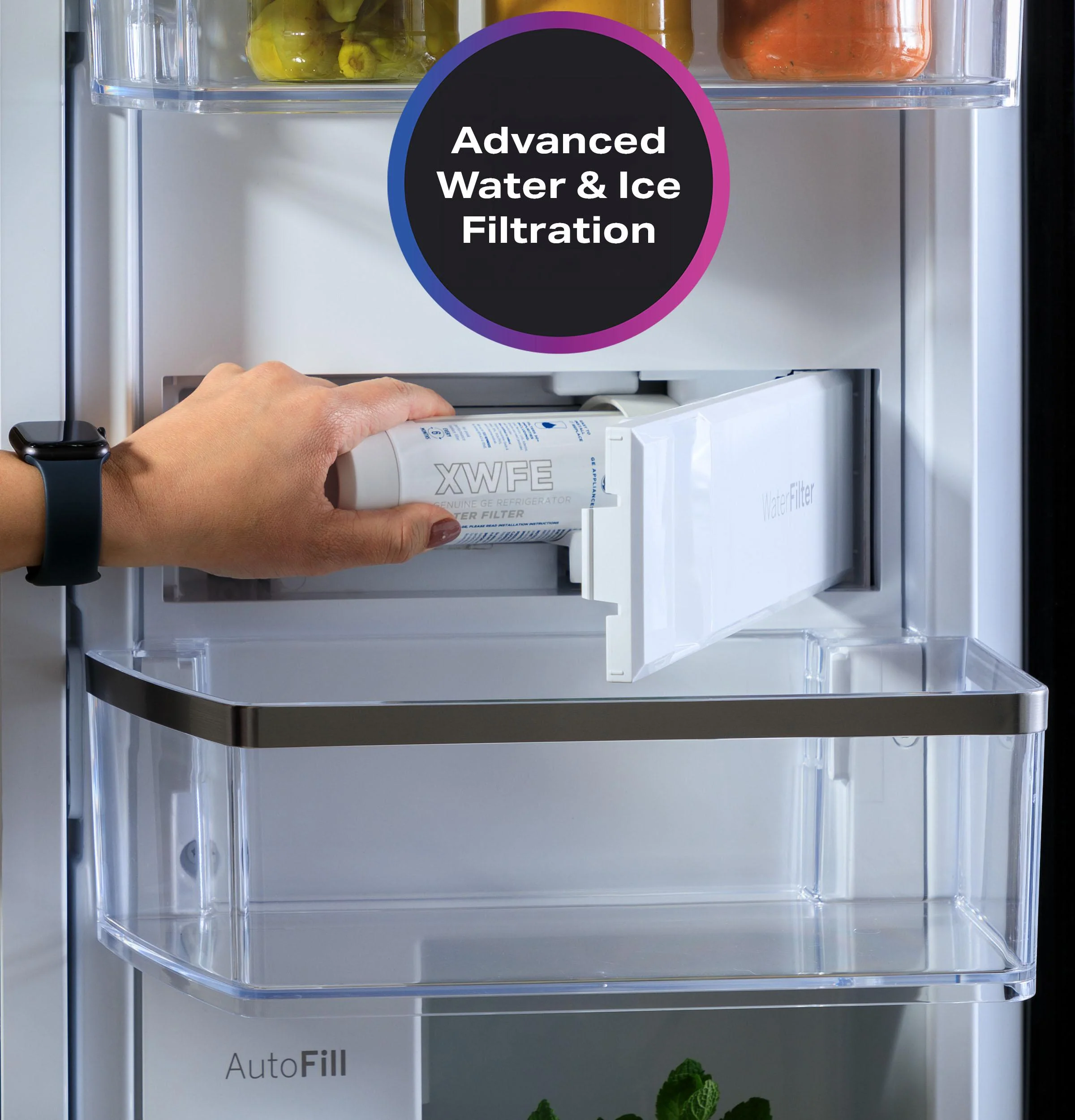 PHD23BYWFS GE Profile™ ENERGY STAR® 22.9 Cu. Ft. Counter-Depth Quad-Door Refrigerator with Dual-Dispense AutoFill Pitcher and Door in Door - Image 21