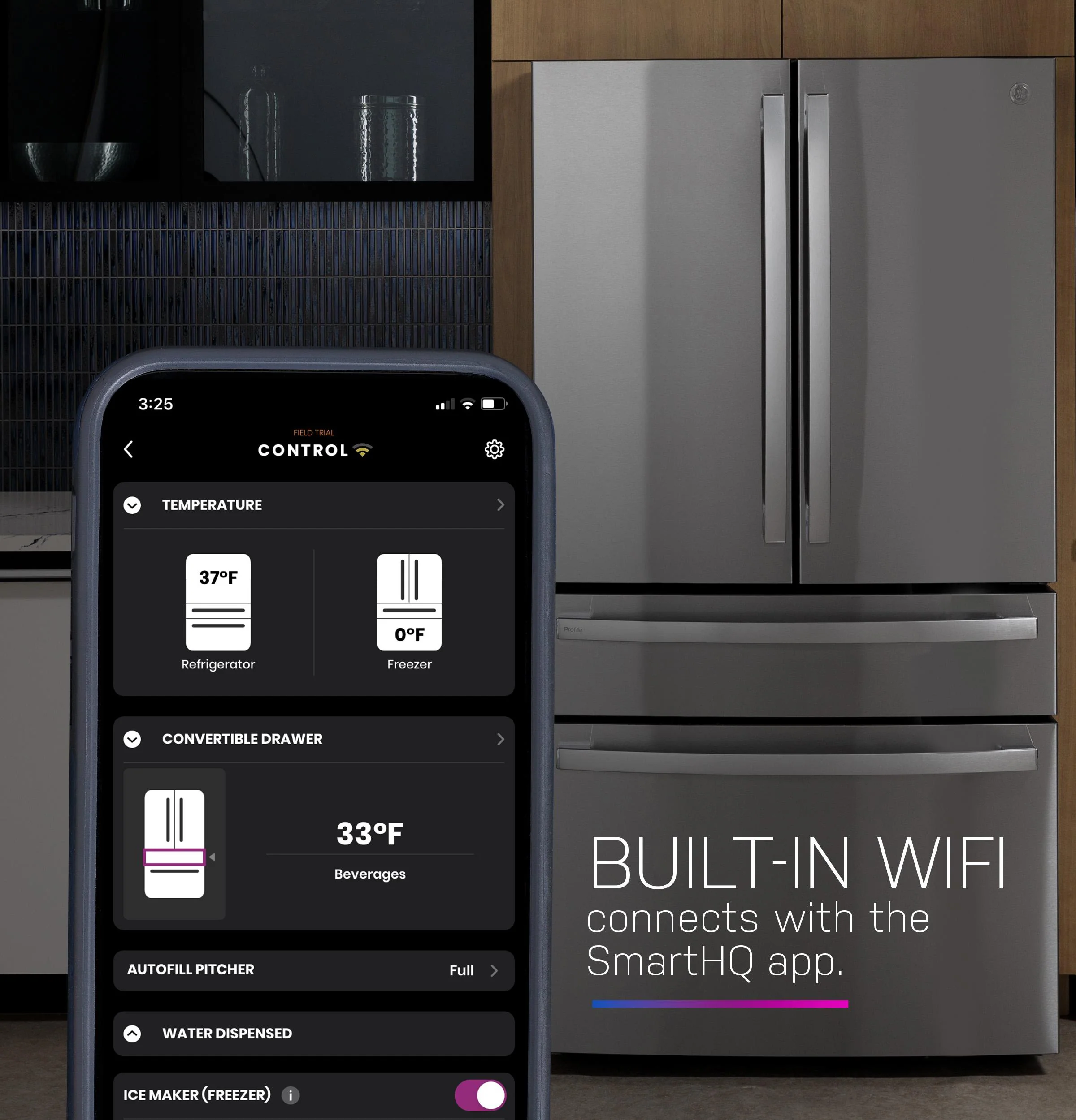 PHD23BYWFS GE Profile™ ENERGY STAR® 22.9 Cu. Ft. Counter-Depth Quad-Door Refrigerator with Dual-Dispense AutoFill Pitcher and Door in Door - Image 36