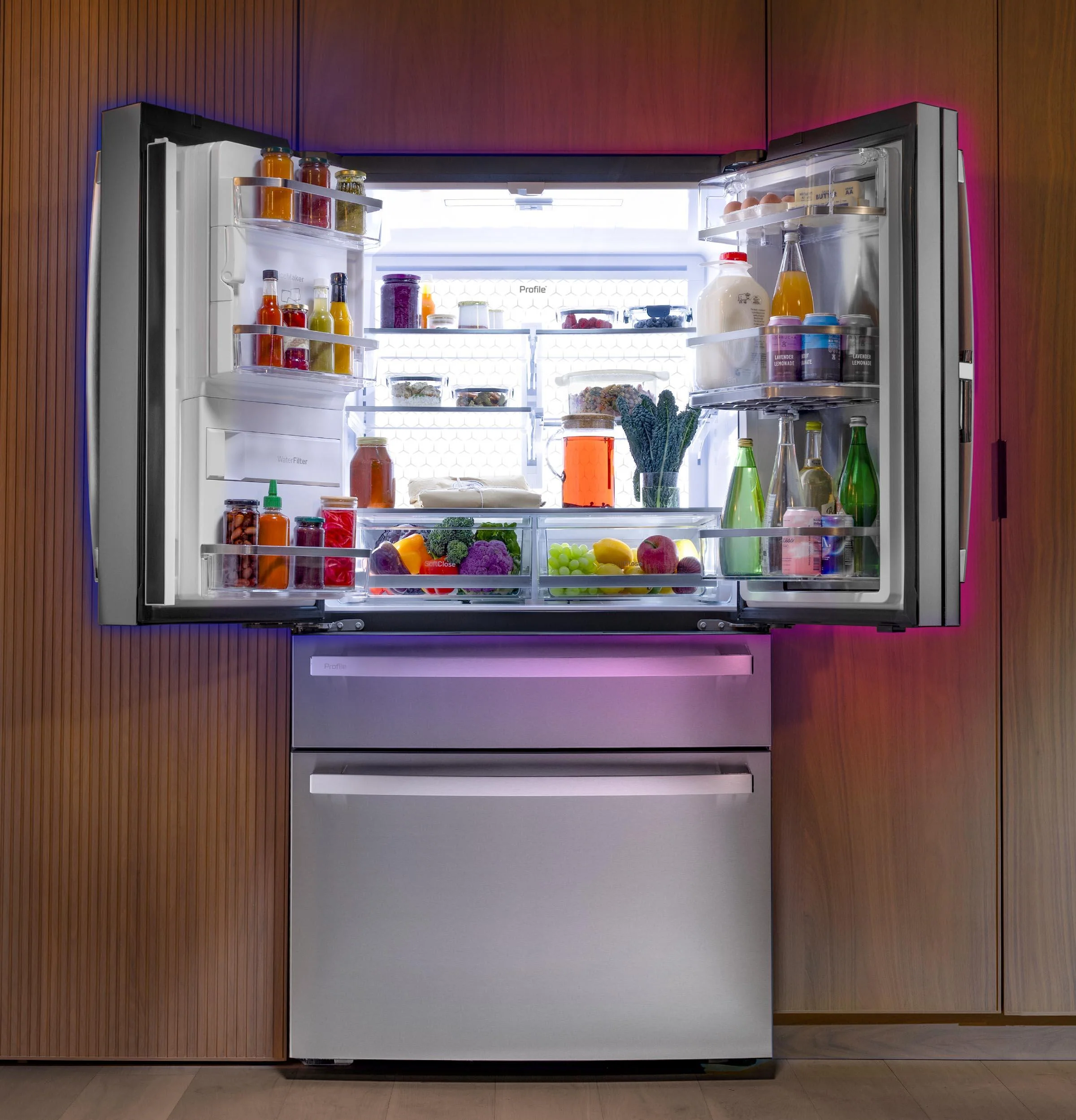 PVD28HYYFS GE Profile™ ENERGY STAR® 27.9 Cu. Ft. Smart 4-Door French-Door Refrigerator with Kitchen Assistant™ - Image 36