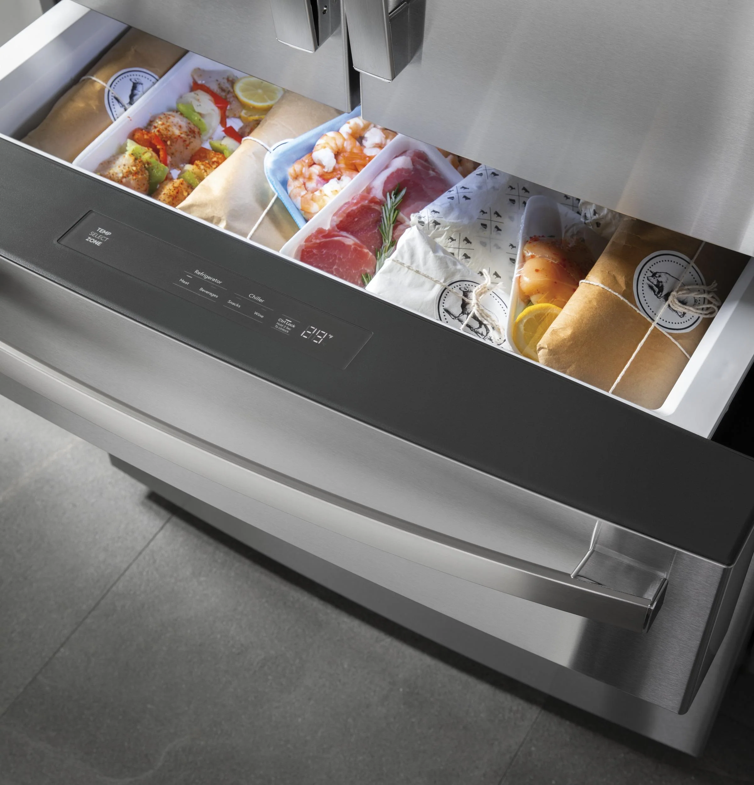 PXD22BYPFS GE Profile™ 22.4 Cu. Ft. Smart Counter-Depth Fingerprint Resistant 4-Door French-Door Refrigerator with Door In Door - Image 13