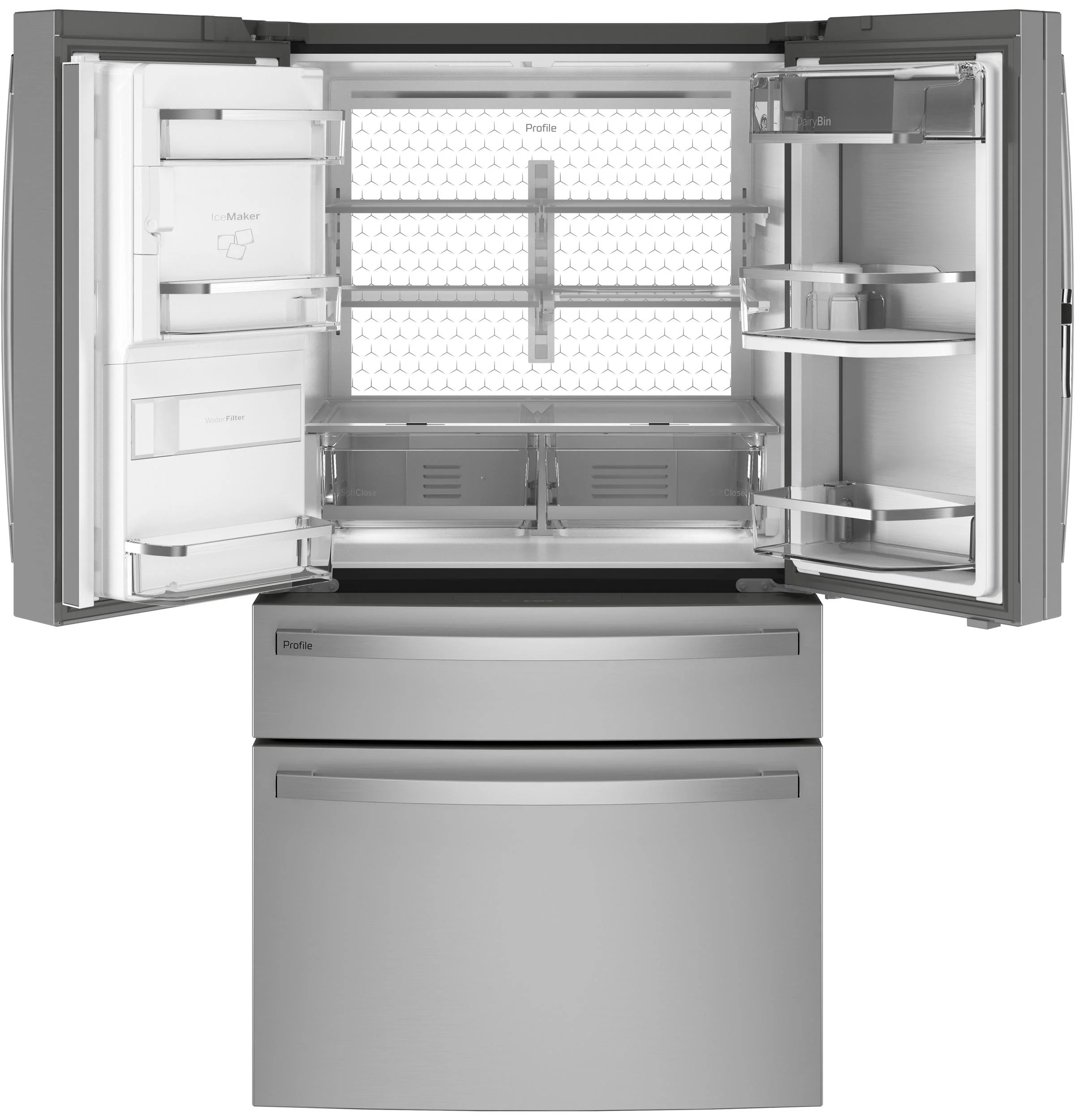 PXD22BYPFS GE Profile™ 22.4 Cu. Ft. Smart Counter-Depth Fingerprint Resistant 4-Door French-Door Refrigerator with Door In Door - Image 2