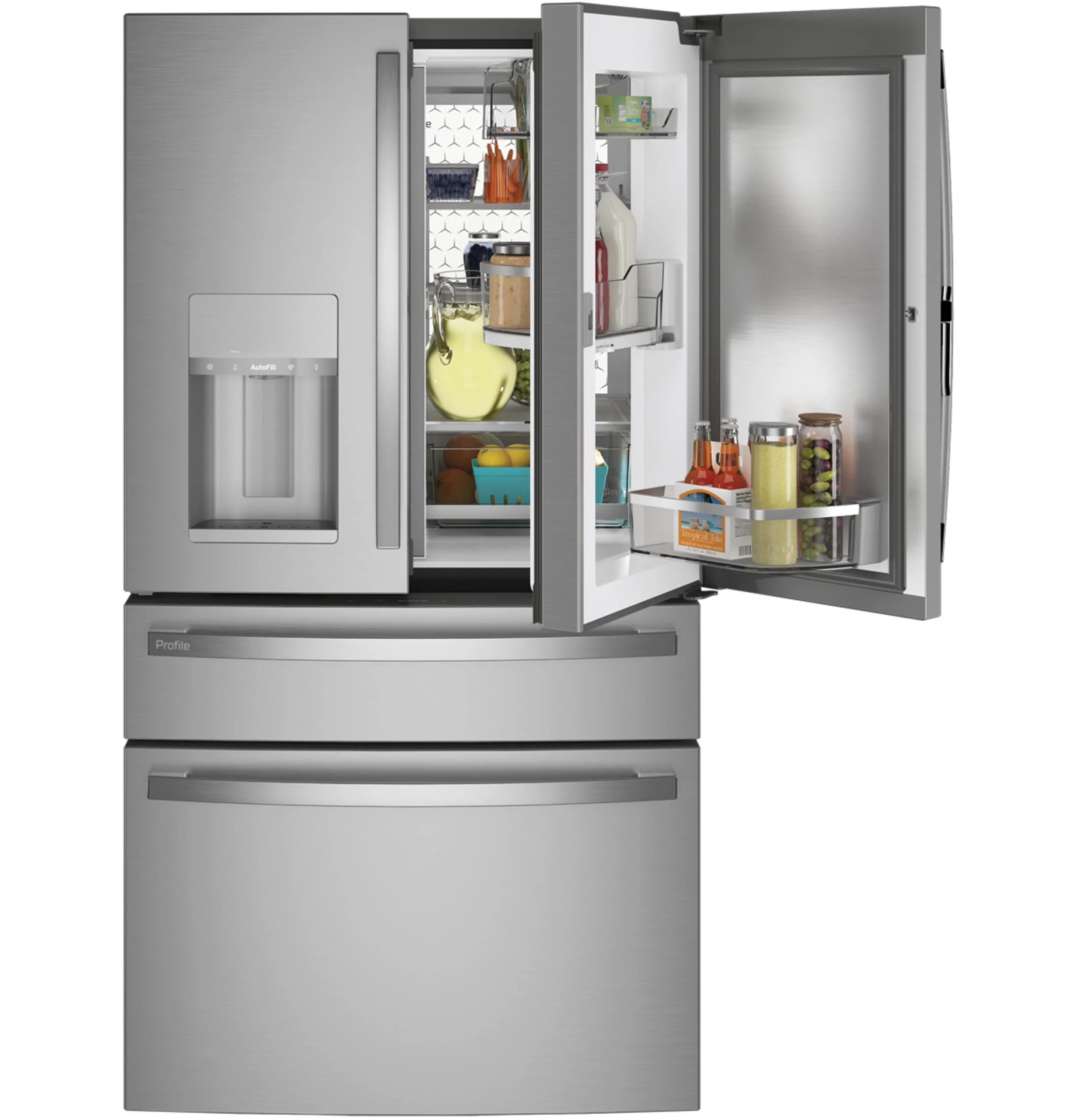PXD22BYPFS GE Profile™ 22.4 Cu. Ft. Smart Counter-Depth Fingerprint Resistant 4-Door French-Door Refrigerator with Door In Door - Image 4