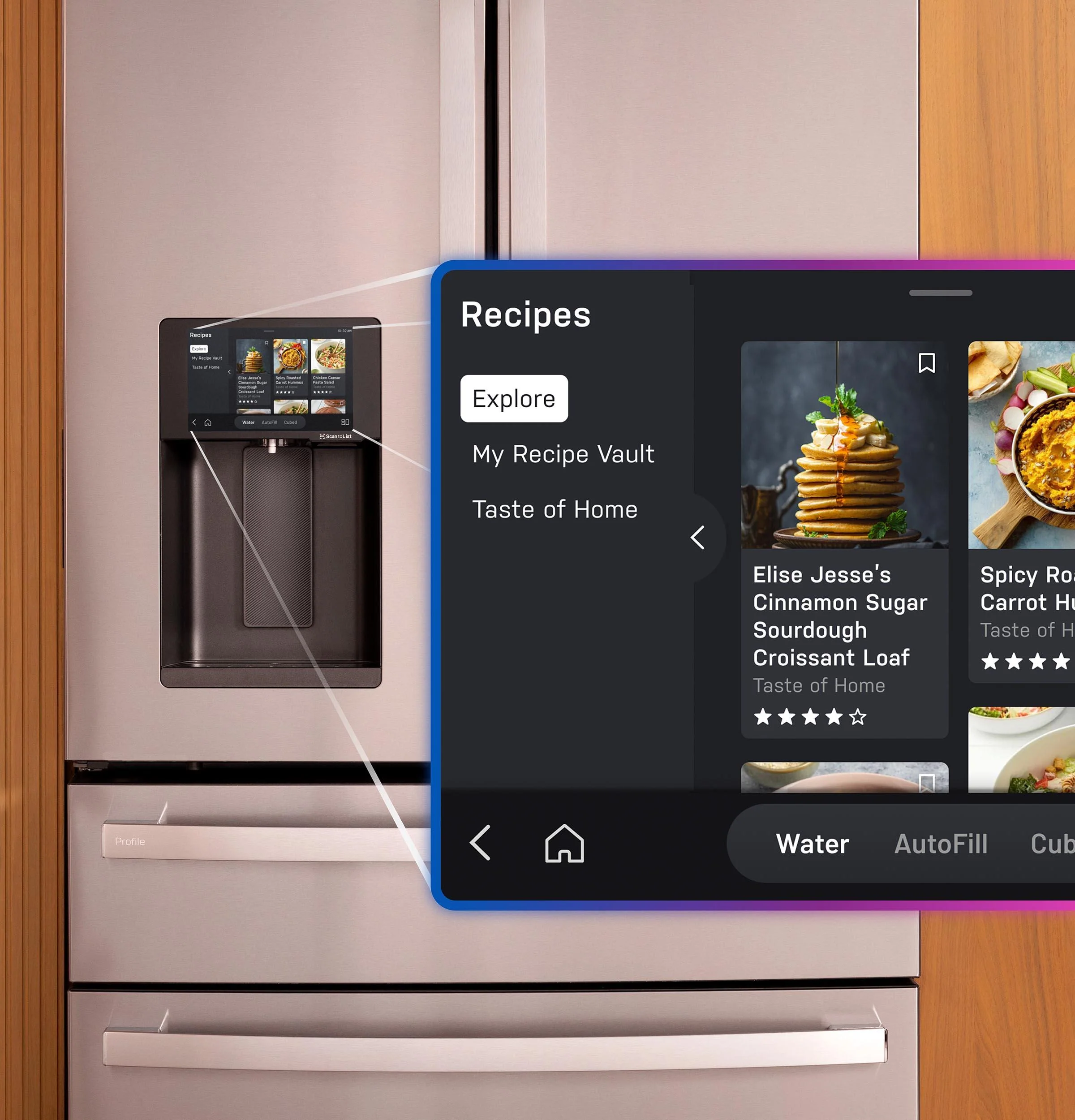 PXD22HYYFS GE Profile™ ENERGY STAR® 22.4 Cu. Ft. Smart Counter-Depth 4-Door French-Door Refrigerator with Kitchen Assistant™ - Image 27