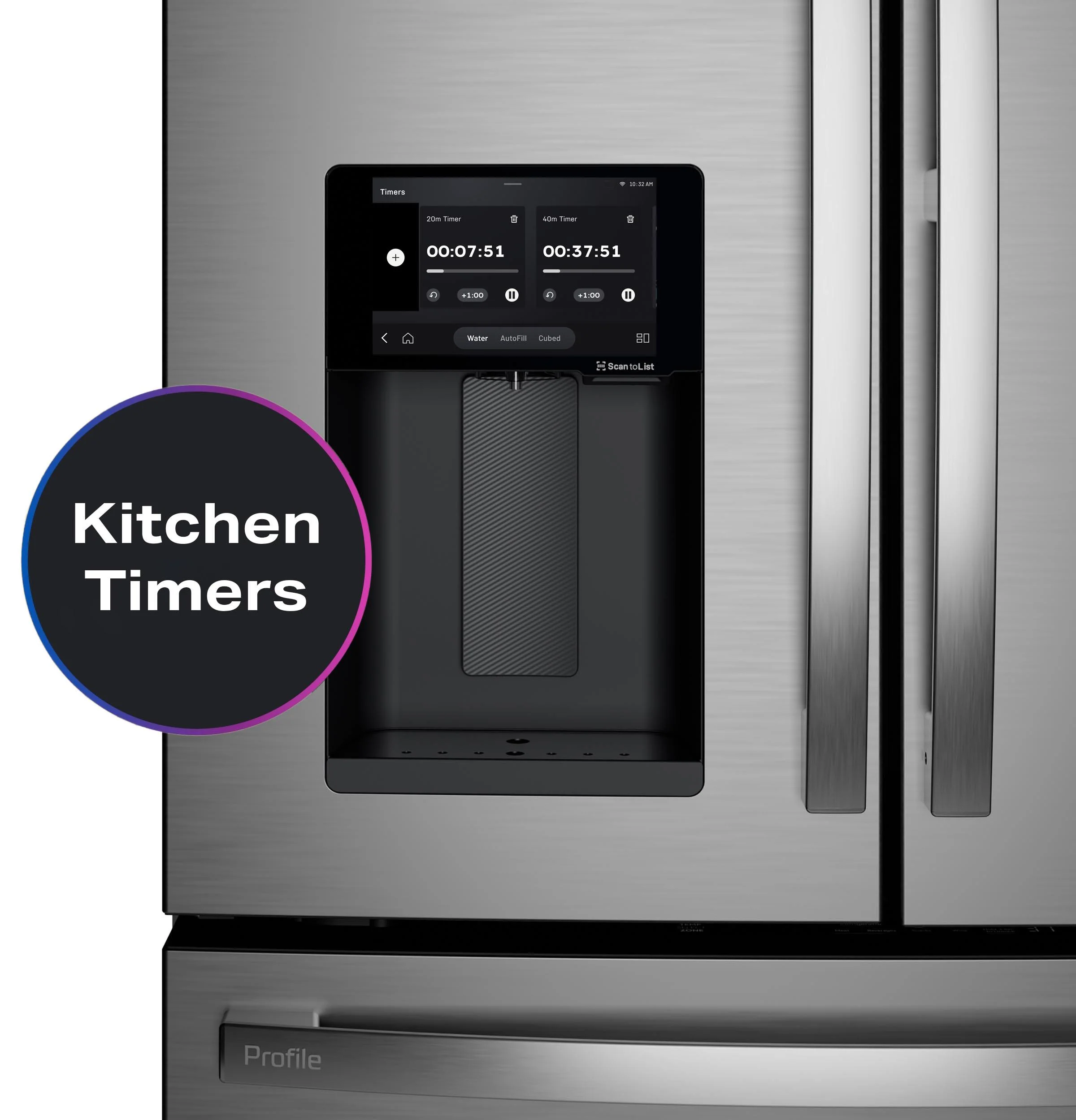 PXD22HYYFS GE Profile™ ENERGY STAR® 22.4 Cu. Ft. Smart Counter-Depth 4-Door French-Door Refrigerator with Kitchen Assistant™ - Image 32