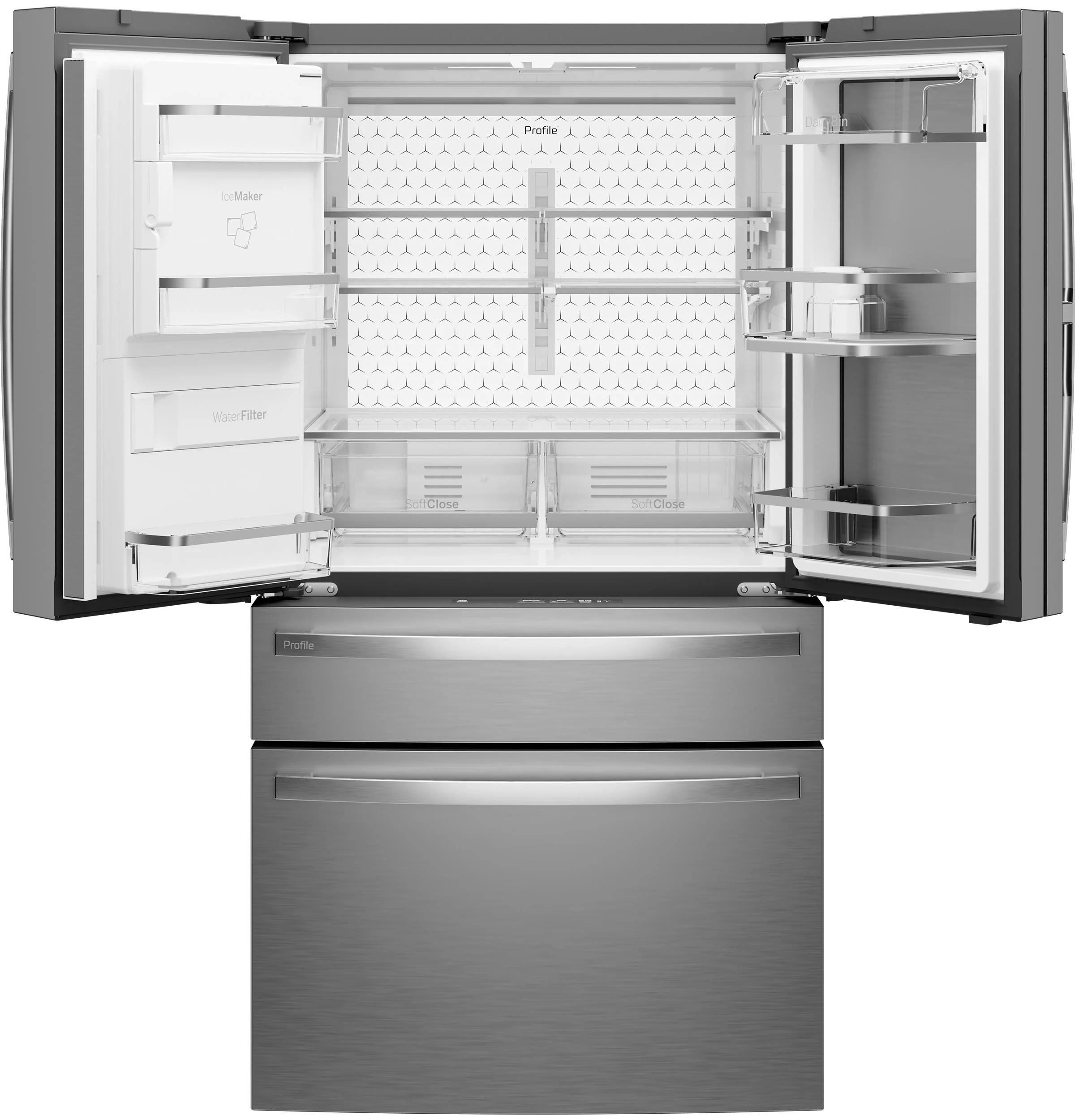 PXD22HYYFS GE Profile™ ENERGY STAR® 22.4 Cu. Ft. Smart Counter-Depth 4-Door French-Door Refrigerator with Kitchen Assistant™ - Image 4