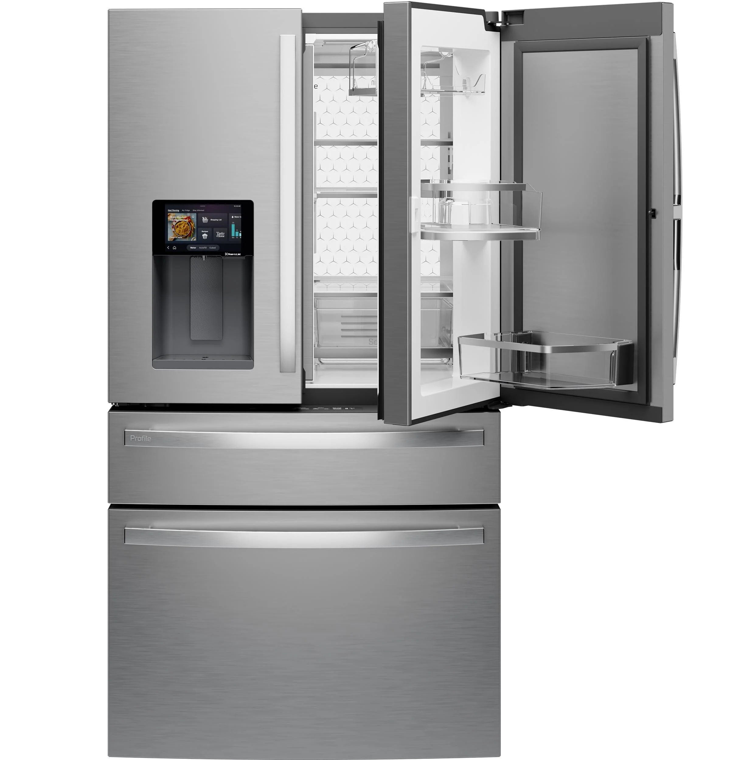 PXD22HYYFS GE Profile™ ENERGY STAR® 22.4 Cu. Ft. Smart Counter-Depth 4-Door French-Door Refrigerator with Kitchen Assistant™ - Image 6