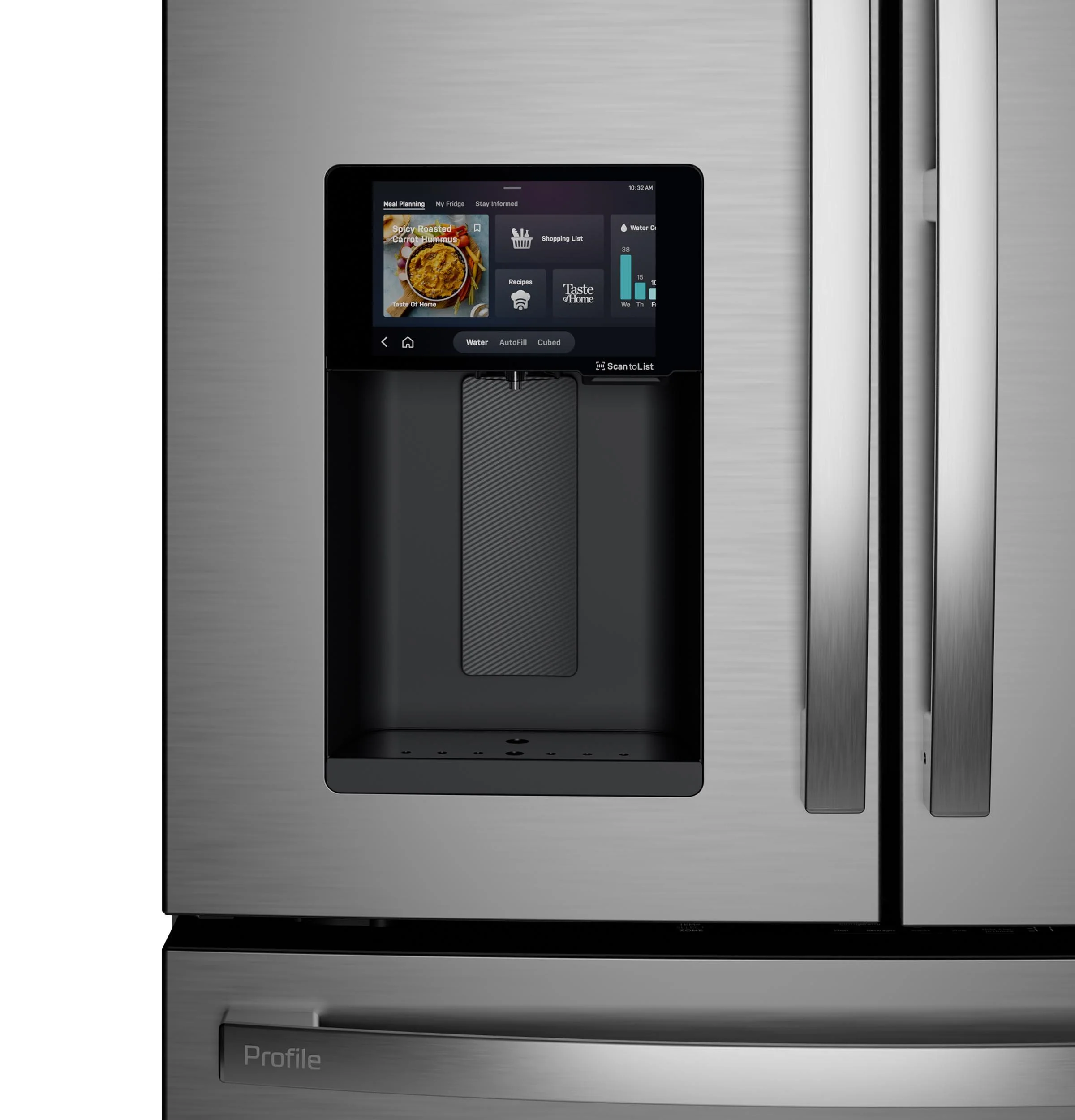 PXD22HYYFS GE Profile™ ENERGY STAR® 22.4 Cu. Ft. Smart Counter-Depth 4-Door French-Door Refrigerator with Kitchen Assistant™ - Image 7