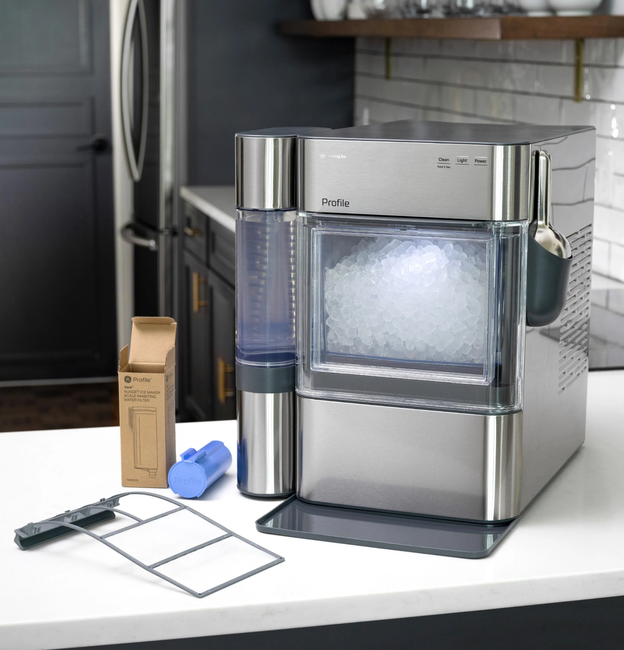XPIO13SWSS GE Profile™ Opal™ 2.0 Ultra Nugget Ice Maker with Side Tank and Scale Inhibiting Filter - Image 4