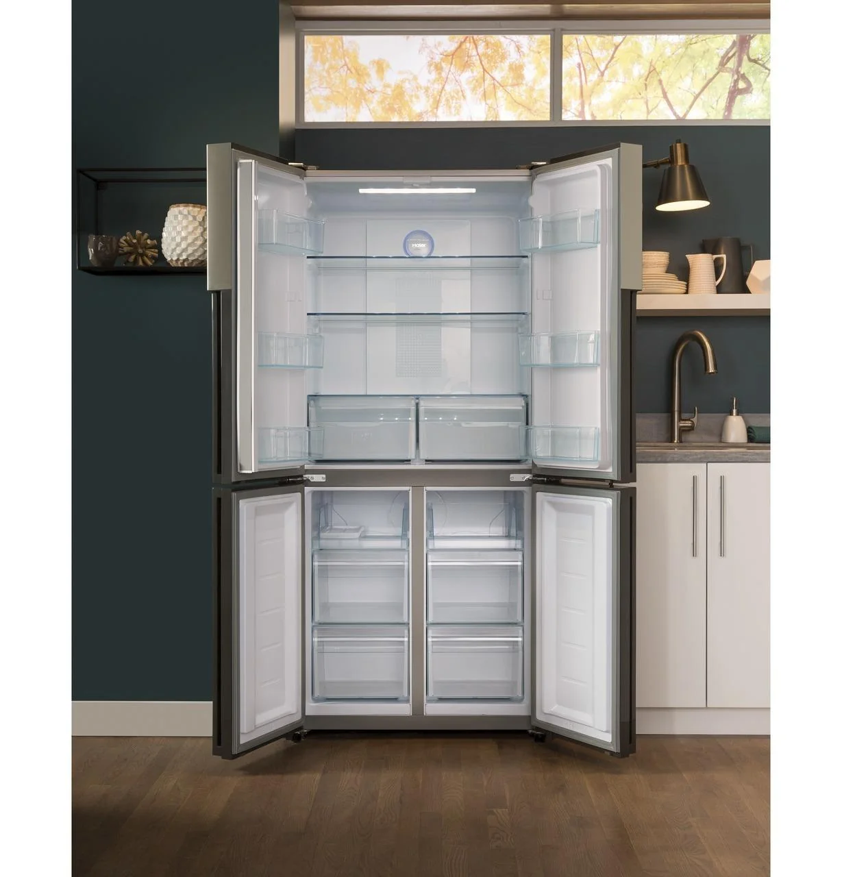 QHE16HYPFS Haier ENERGY STAR® 16.8 Cu. Ft. Quad Door Refrigerator - Image 12