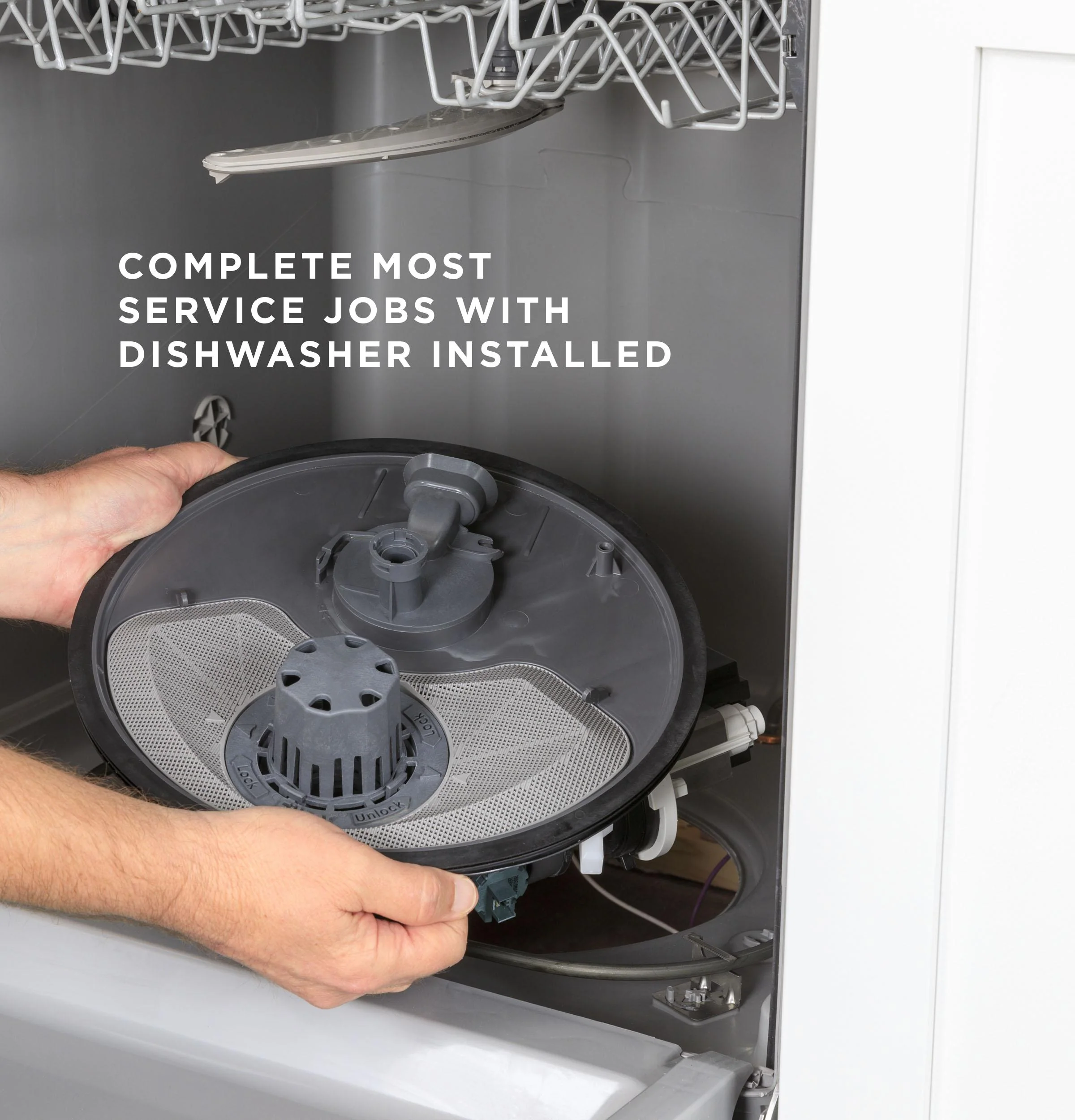 HDF310PGRWW Hotpoint® One Button Dishwasher with Plastic Interior - Image 11