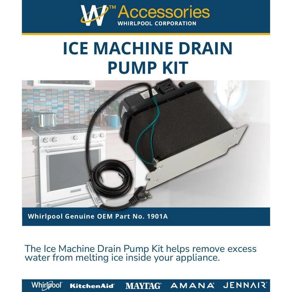 Kitchenaid 1901A Ice Machine Drain Pump Kit, used with 50-lb ice makers, for excess water up to 10' H - Image 5