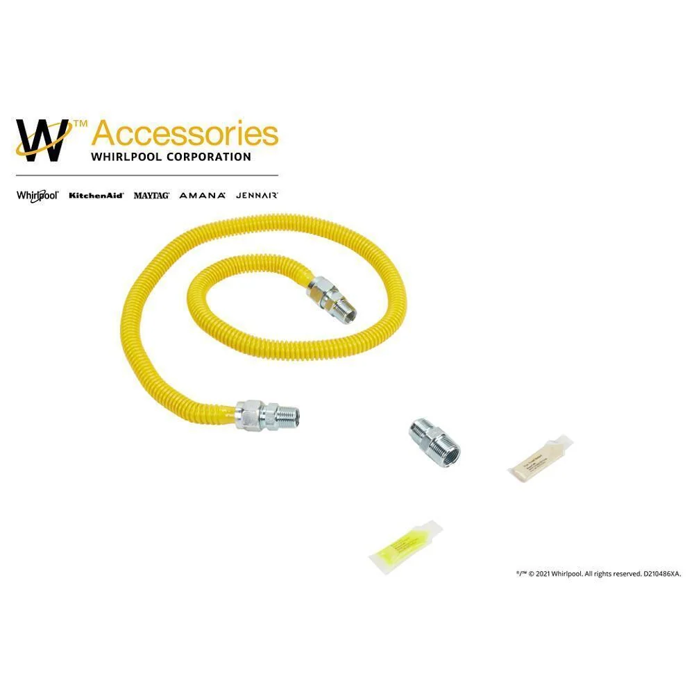 Kitchenaid 3048KITRC 4' Gas Range Connector Kit with two 1/2" & one 3/4" male/female connectors, and sealant - Image 5