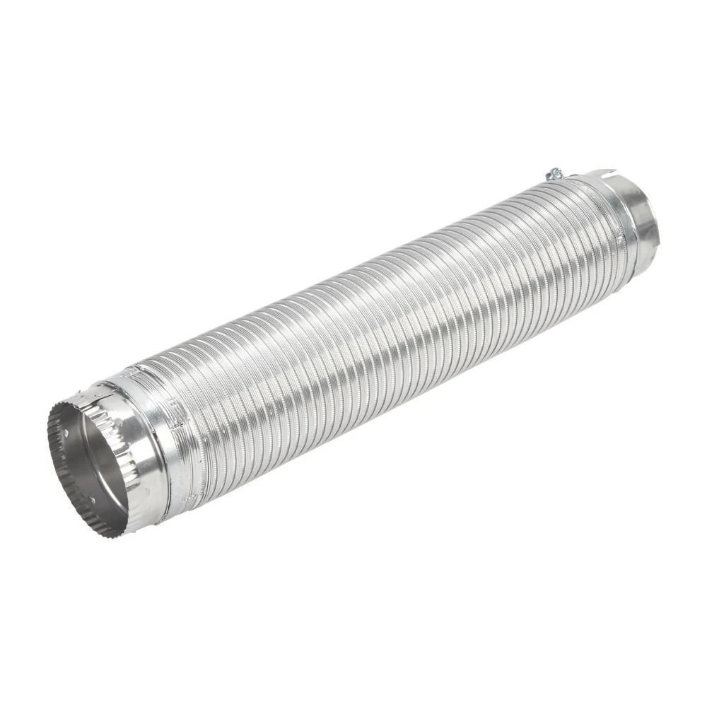 Kitchenaid 4396010RP 6' Dryer Exhaust Duct of snap-lock metal, with 1 male fitting and 1 female fitting for standard 4" exhaust openings