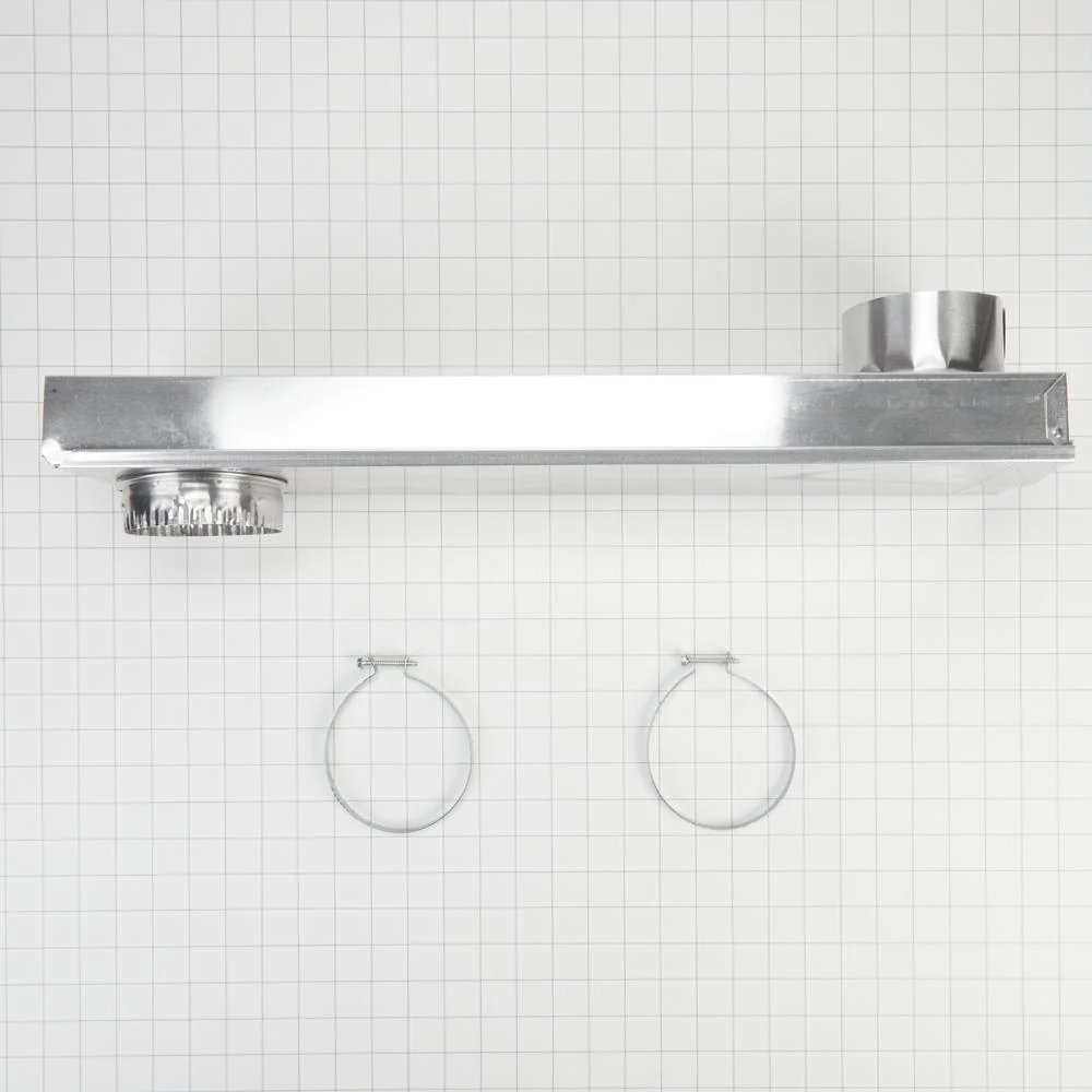 Kitchenaid 4396037RP 0"-18" Dryer Telescoping Vent Periscope for 2.5" clearance, with 1 male snap-lock fitting, draw-band collar & 2 clamps. - Image 3