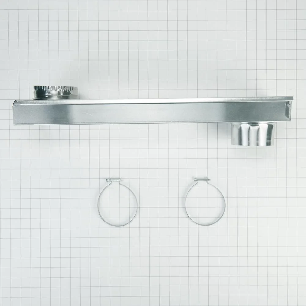 Kitchenaid 4396037RP 0"-18" Dryer Telescoping Vent Periscope for 2.5" clearance, with 1 male snap-lock fitting, draw-band collar & 2 clamps. - Image 4