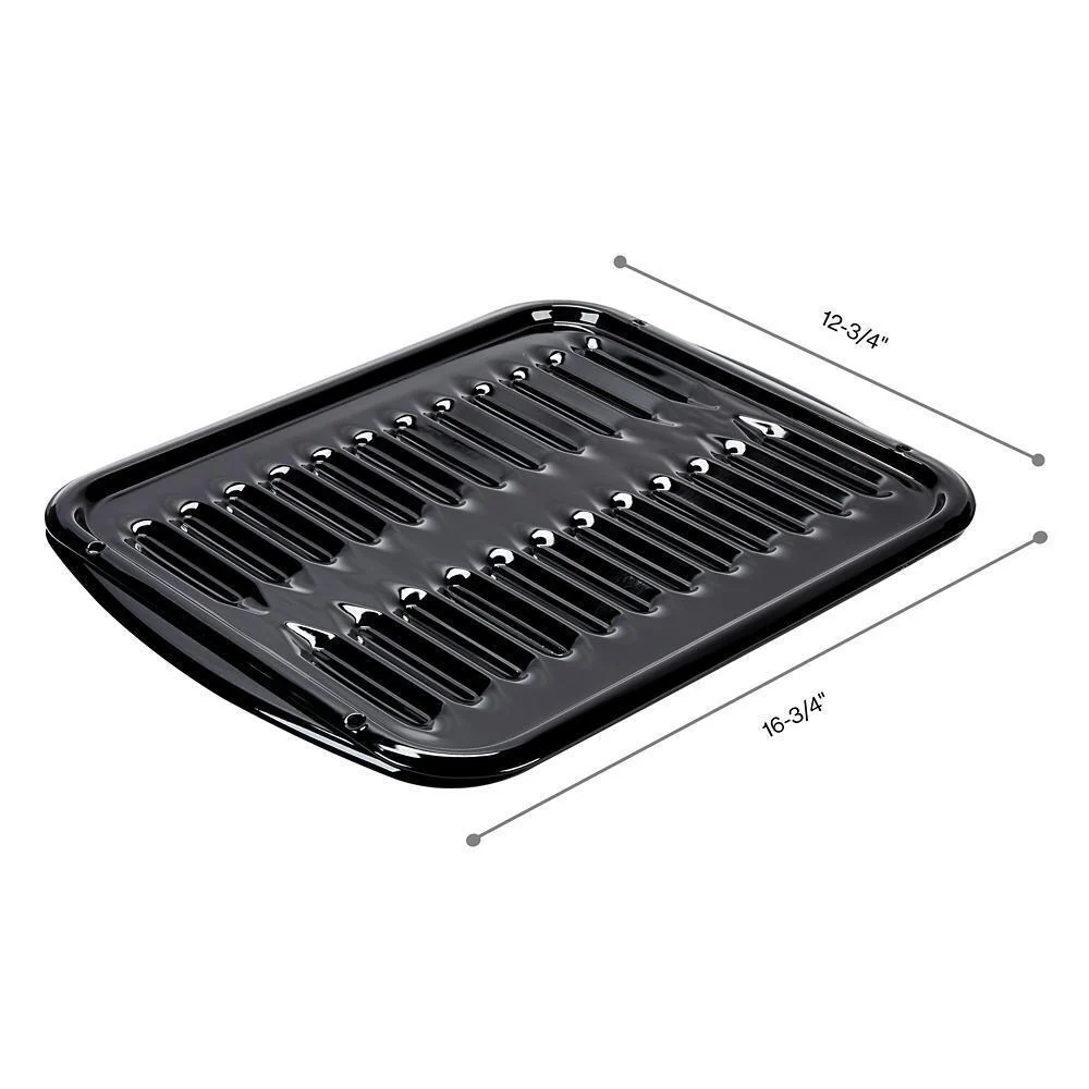 Kitchenaid 4396923 Premium Range Porcelain Broiler Pan and Roasting Rack (Includes Pan and Grid) - Image 2